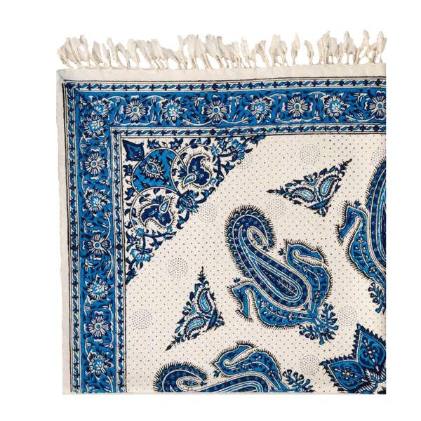 Price and Buy Iranian Tablecloth: Isfahan’s Traditional Kalamkari Block Print Blue Sky_68f6c906de05a.jpeg Price and Buy Iranian Tablecloth: Isfahan’s Traditional Kalamkari Block Print Blue Sky