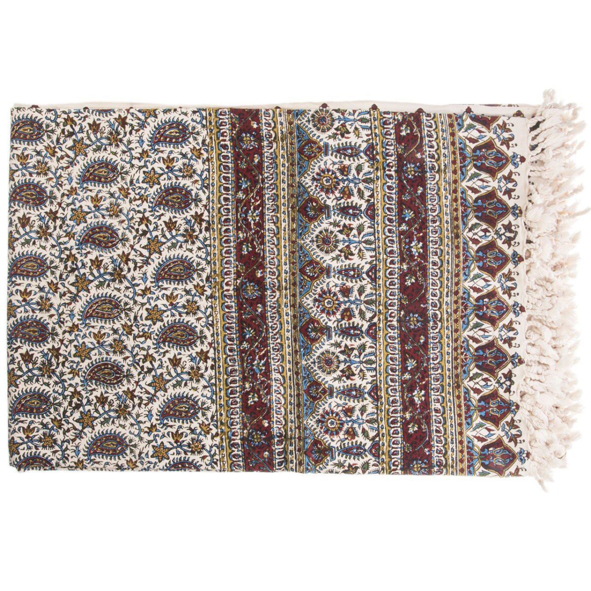 Price and Buy Iranian Tablecloth: Isfahan’s Traditional Kalamkari Block Print Iblue