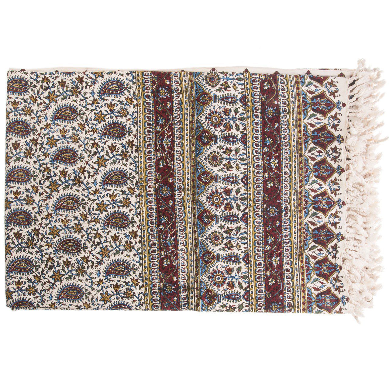 Price and Buy Iranian Tablecloth: Isfahan’s Traditional Kalamkari Block Print Iblue