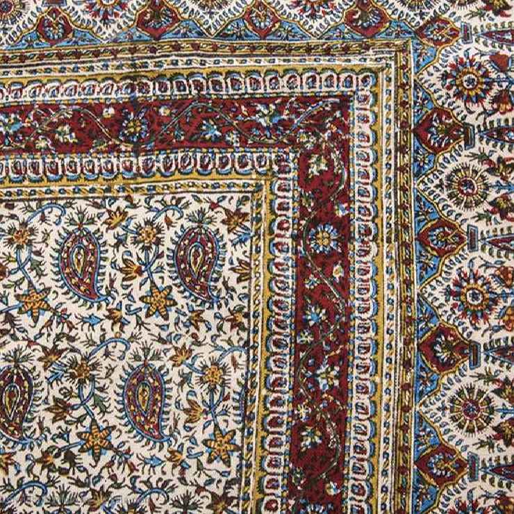 Price and Buy Iranian Tablecloth: Isfahan’s Traditional Kalamkari Block Print Iblue - Image 4