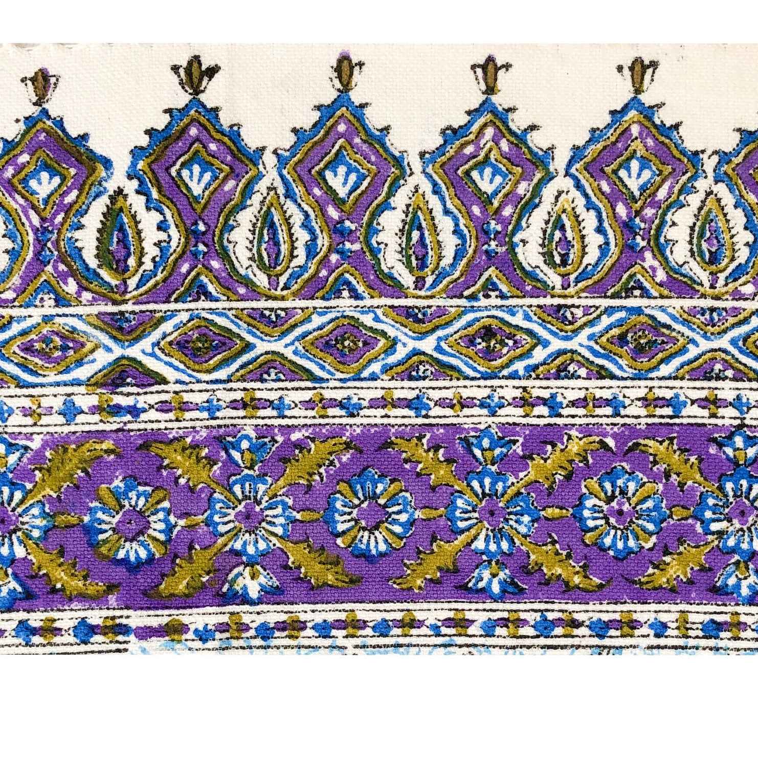 Price and Buy Iranian Tablecloth: Isfahan’s Traditional Kalamkari Block Print Purple - Image 3