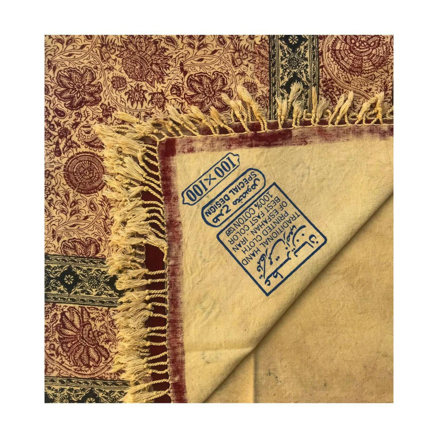 Price and Buy Iranian Tablecloth: Isfahan’s Traditional Kalamkari Block Print Ronas - Image 3