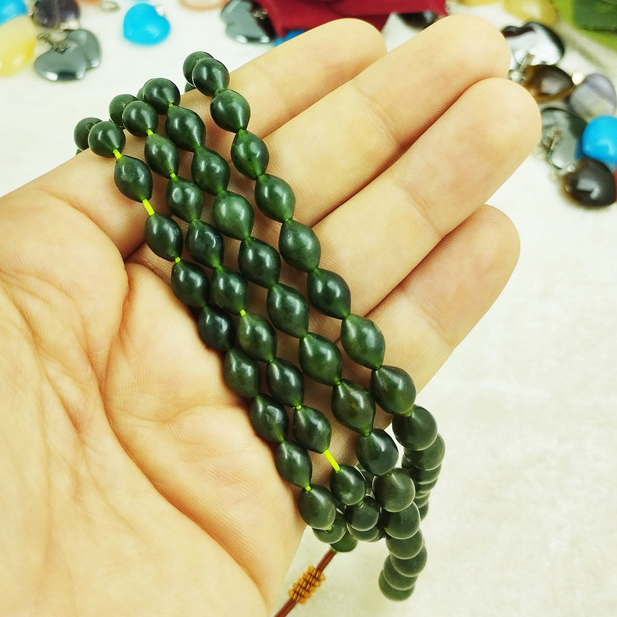 Price and Buy Islamic Afghan Shah Maghsoud Rosary Crafted with 101 Prayer Beads Tasbih Green - Image 3
