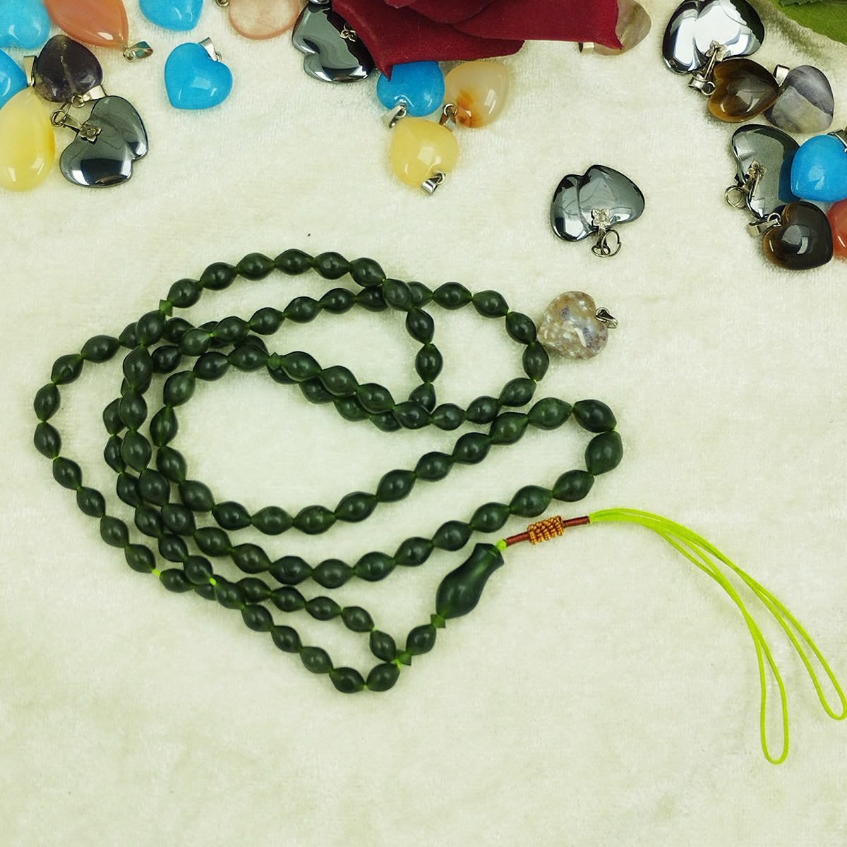 Price and Buy Islamic Afghan Shah Maghsoud Rosary Crafted with 101 Prayer Beads Tasbih Green - Image 5