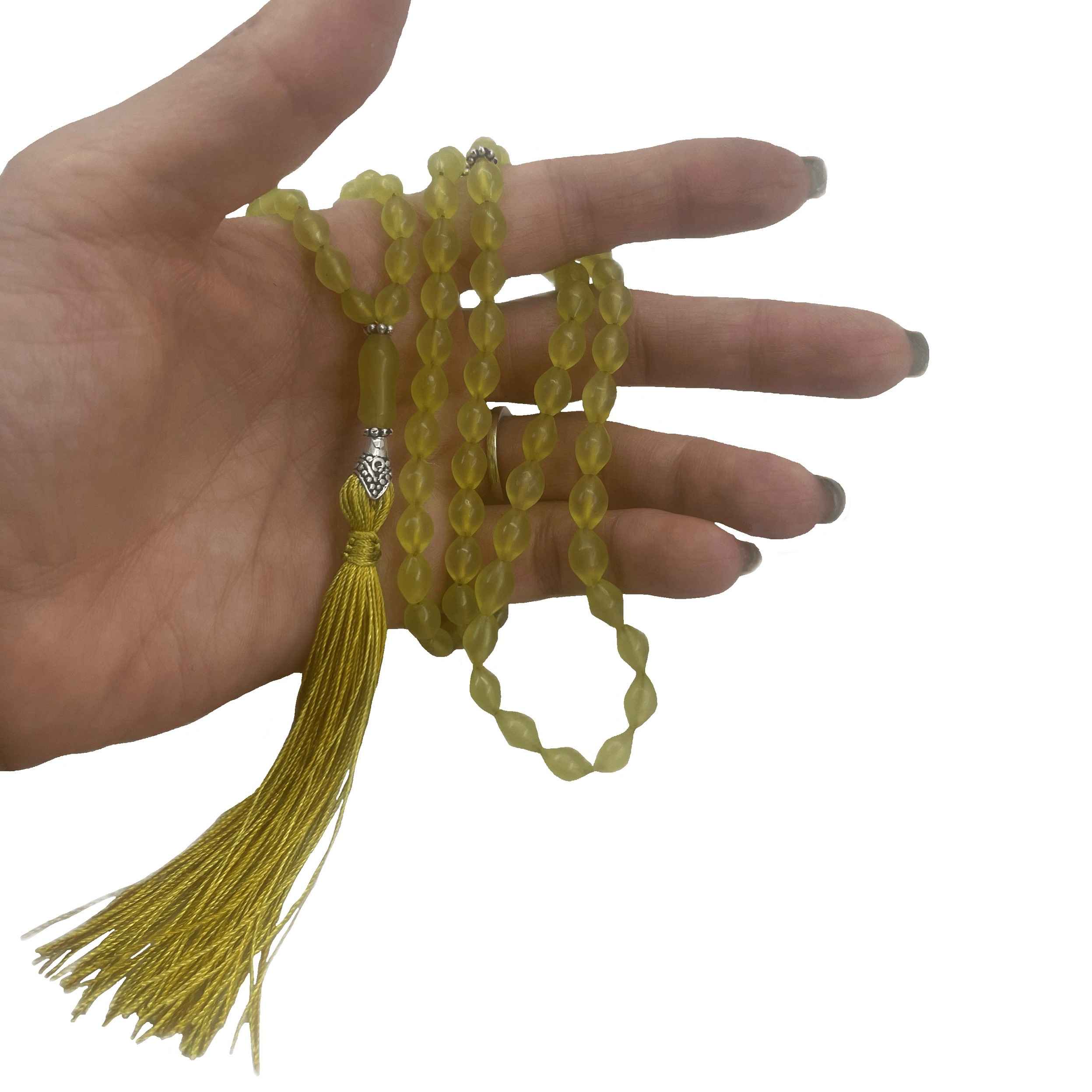Price and Buy Islamic Afghan Shah Maghsoud Rosary Crafted with 101 Prayer Beads Tasbih Yellow - Image 4