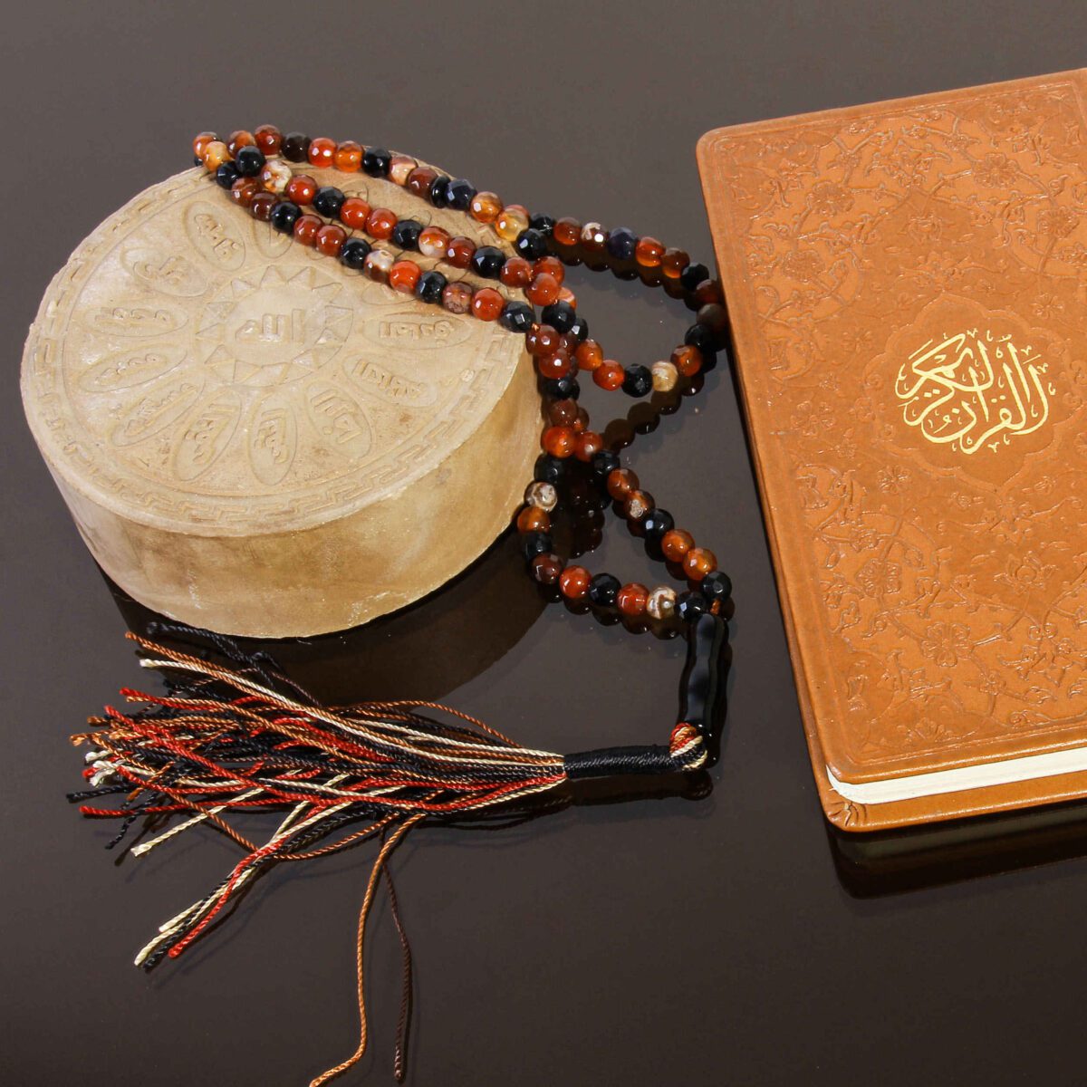 Price and Buy Islamic Agate Rosary Crafted with 101 Prayer Beads Tasbih Brown - Image 3