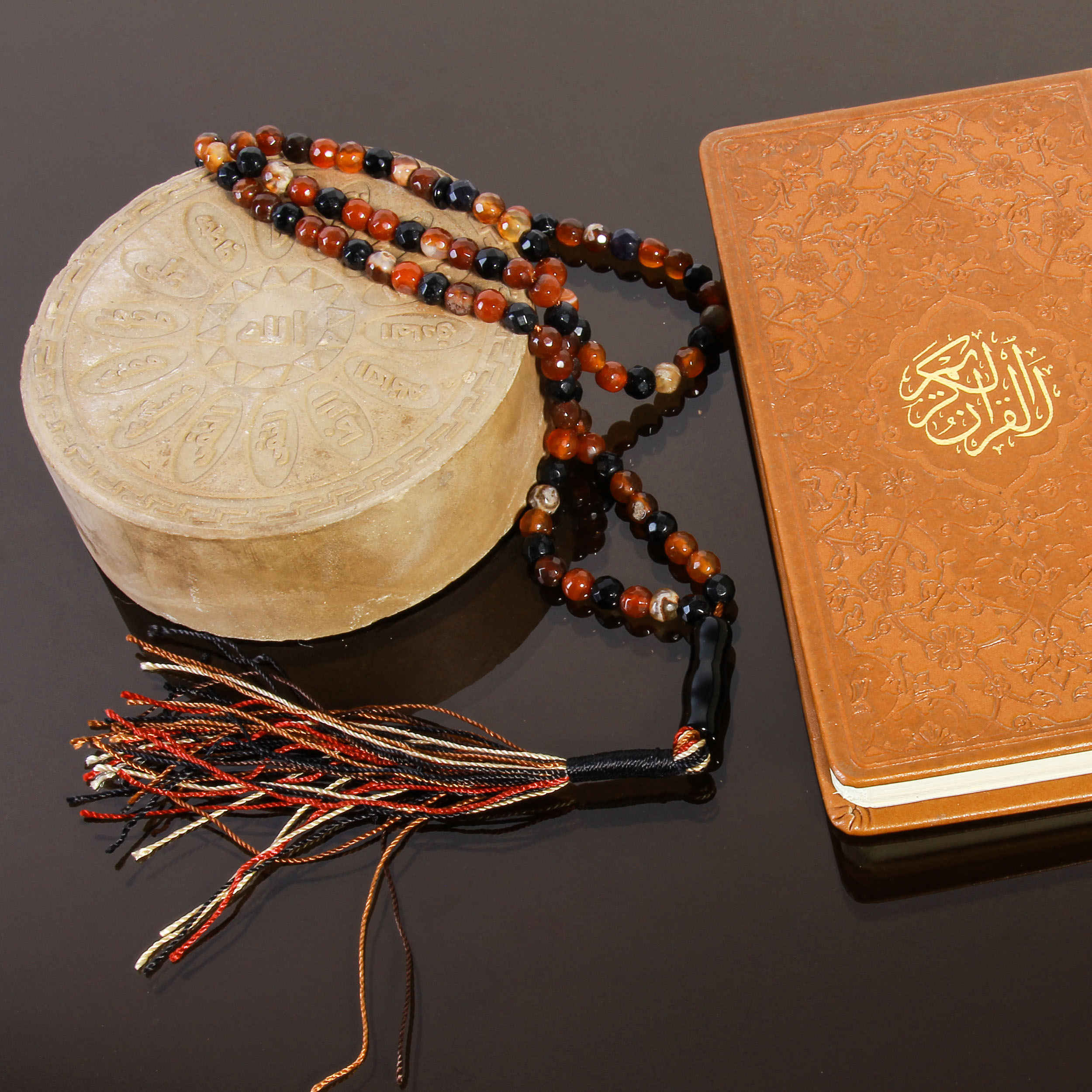 Price and Buy Islamic Agate Rosary Crafted with 101 Prayer Beads Tasbih Brown - Image 3