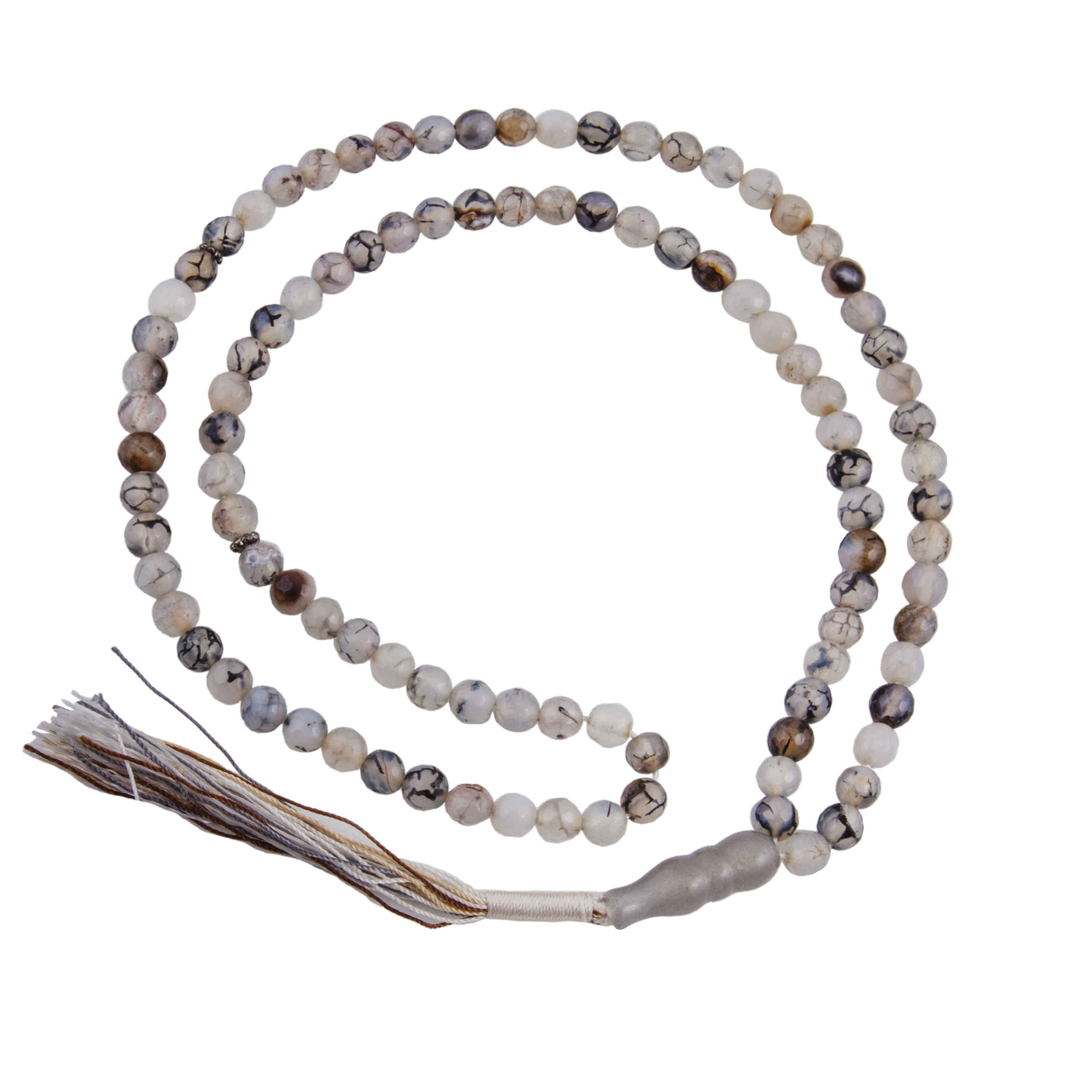 Price and Buy Islamic Agate Rosary Crafted with 101 Prayer Beads Tasbih Gray