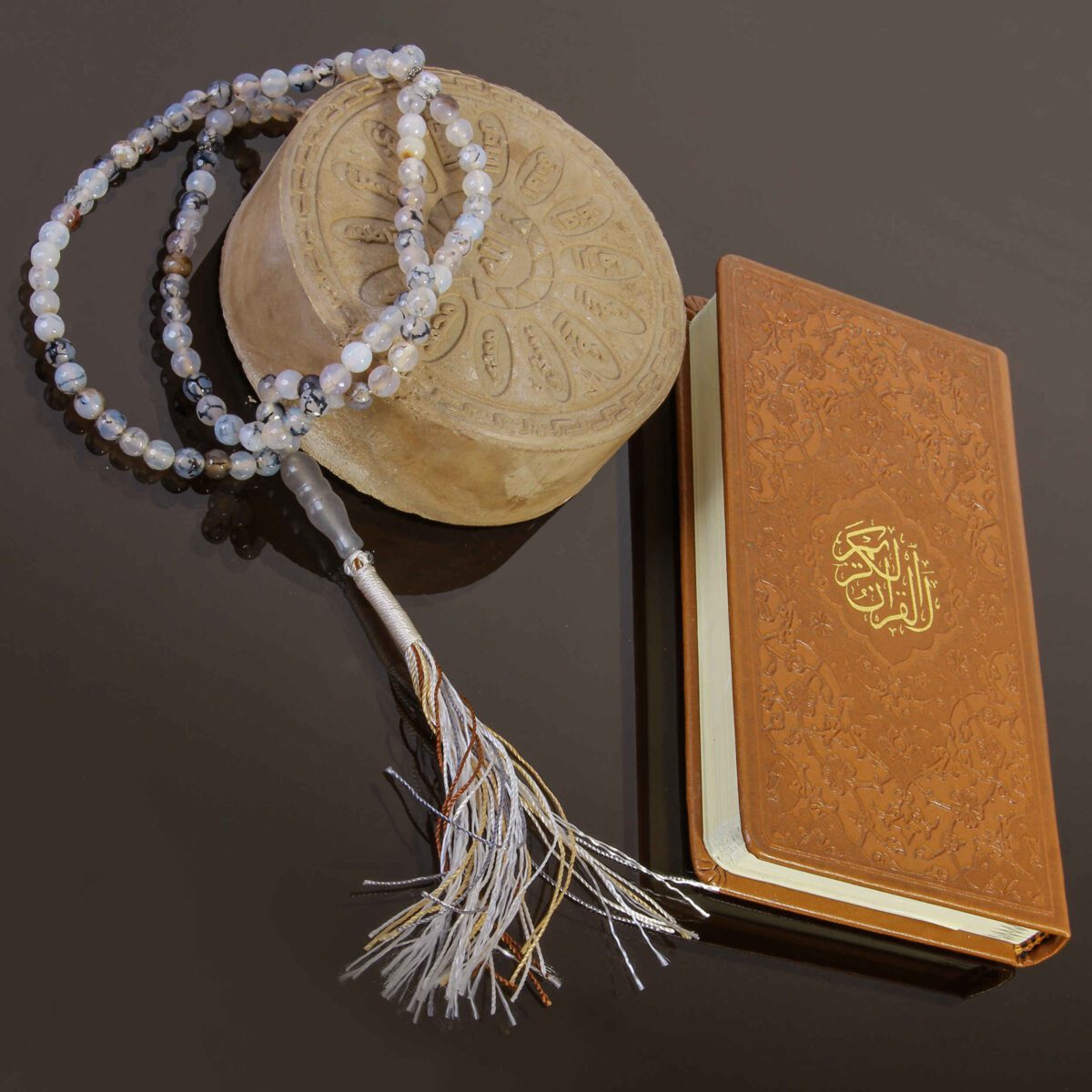 Price and Buy Islamic Agate Rosary Crafted with 101 Prayer Beads Tasbih Gray - Image 3