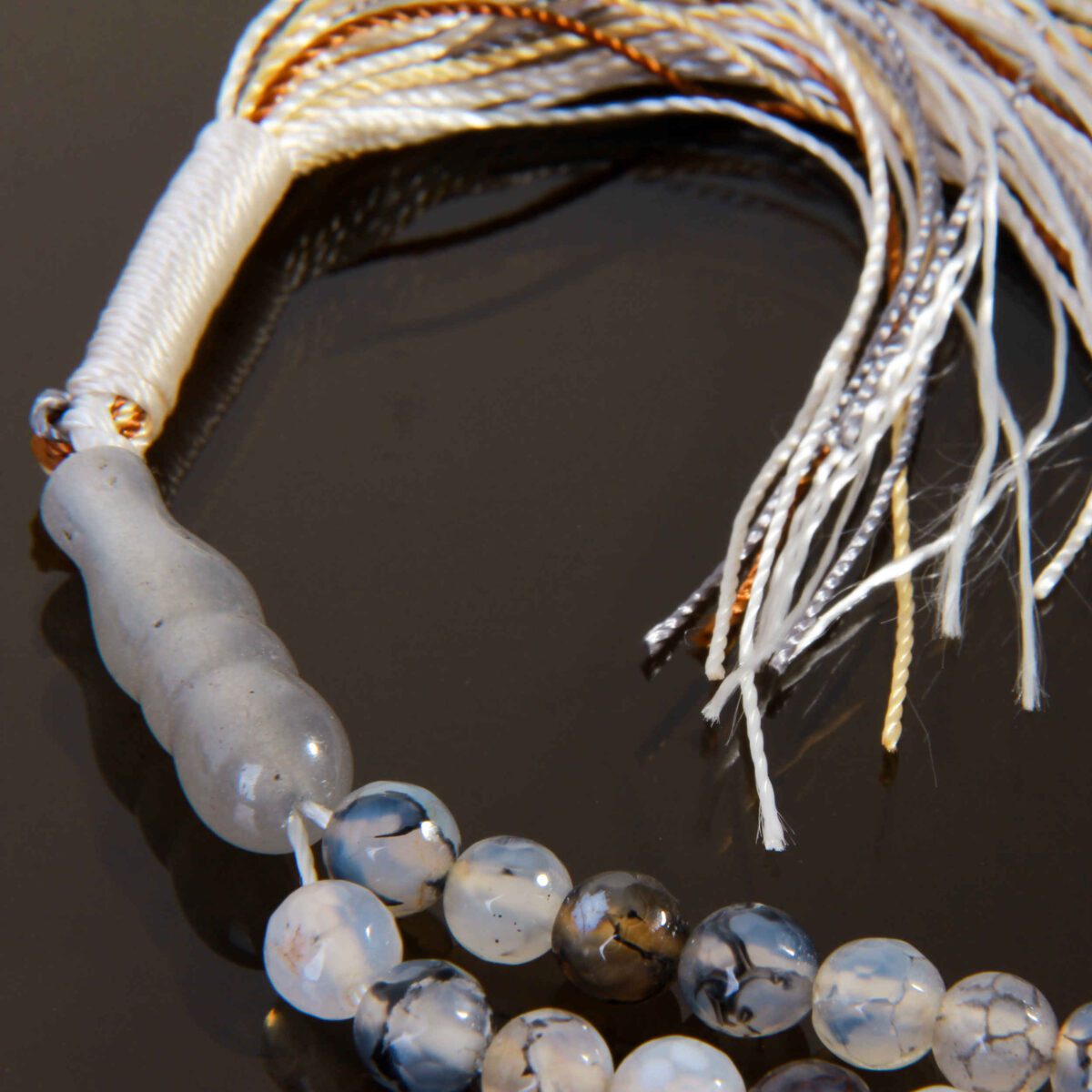 Price and Buy Islamic Agate Rosary Crafted with 101 Prayer Beads Tasbih Gray - Image 4