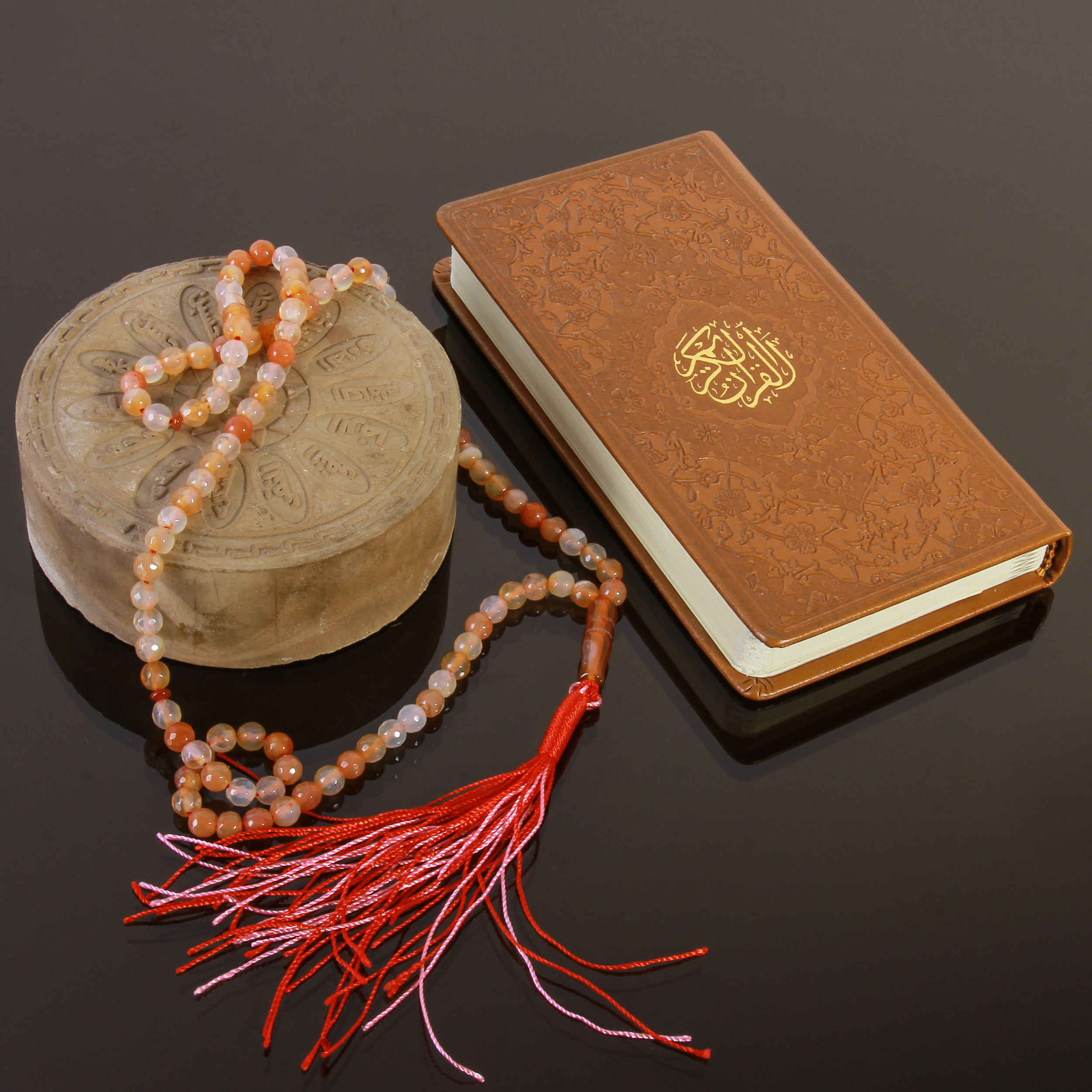 Price and Buy Islamic Agate Rosary Crafted with 101 Prayer Beads Tasbih Orange - Image 5