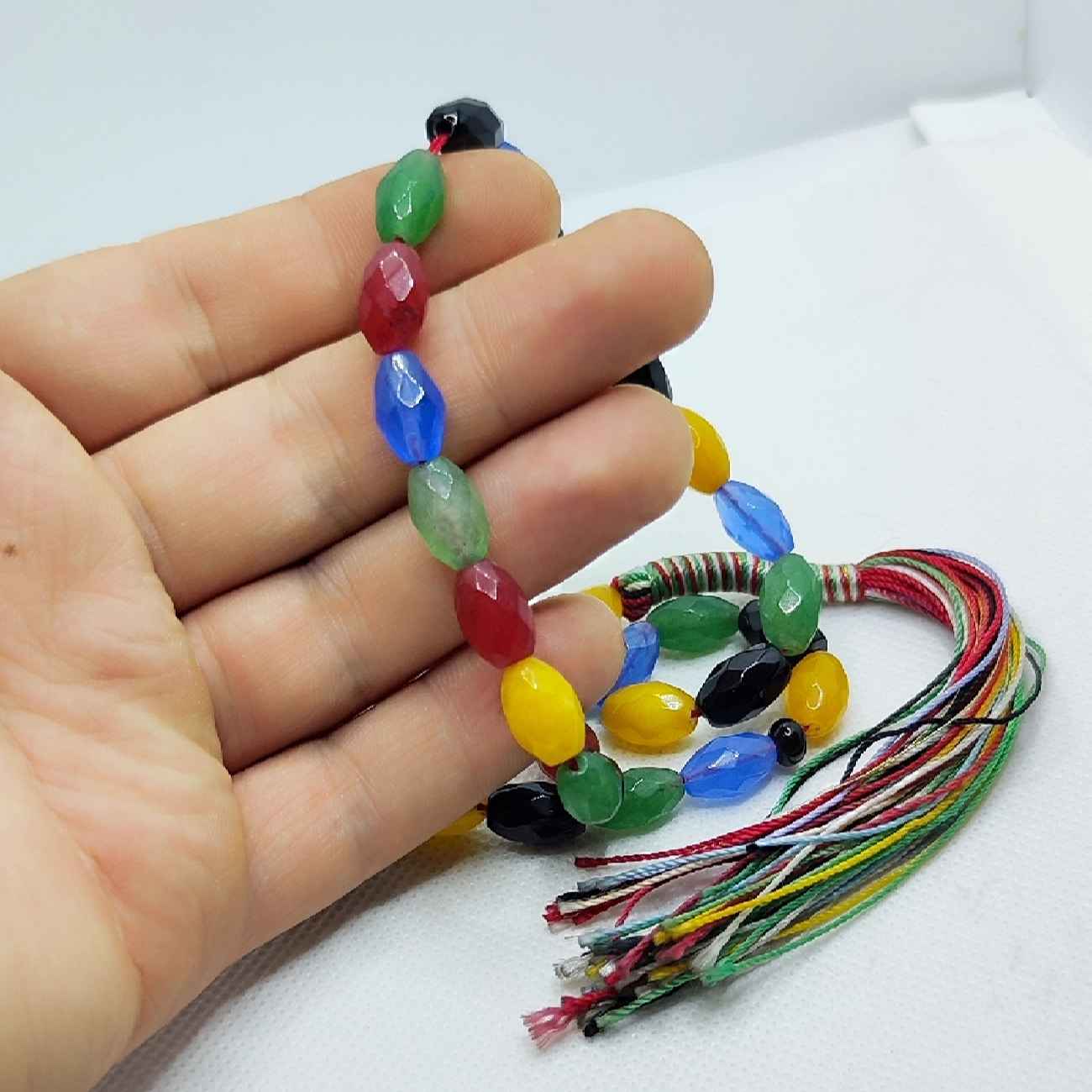 Price and Buy Islamic Agate Rosary Crafted with 33 Prayer Beads Tasbih Colorful - Image 3