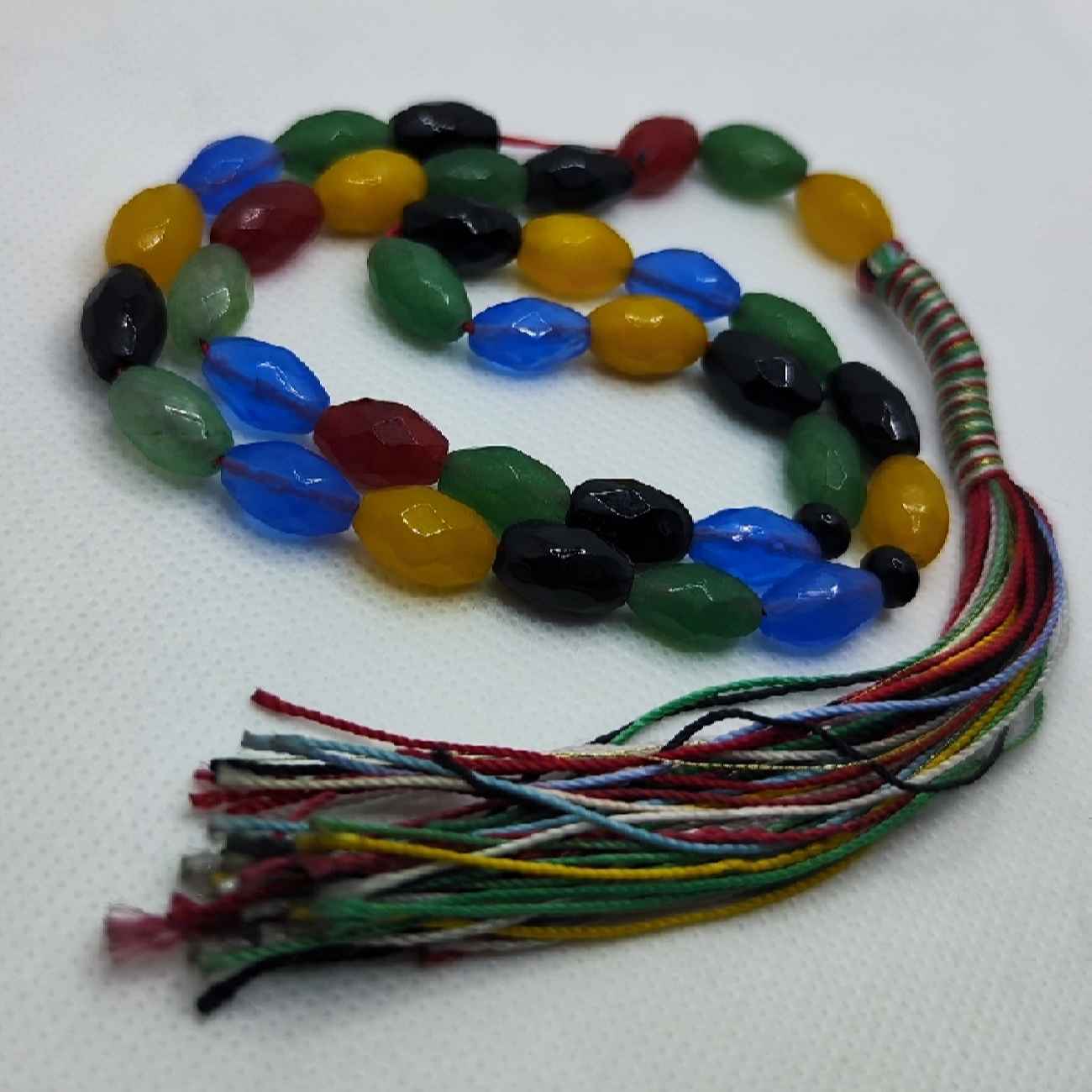 Price and Buy Islamic Agate Rosary Crafted with 33 Prayer Beads Tasbih Colorful - Image 4