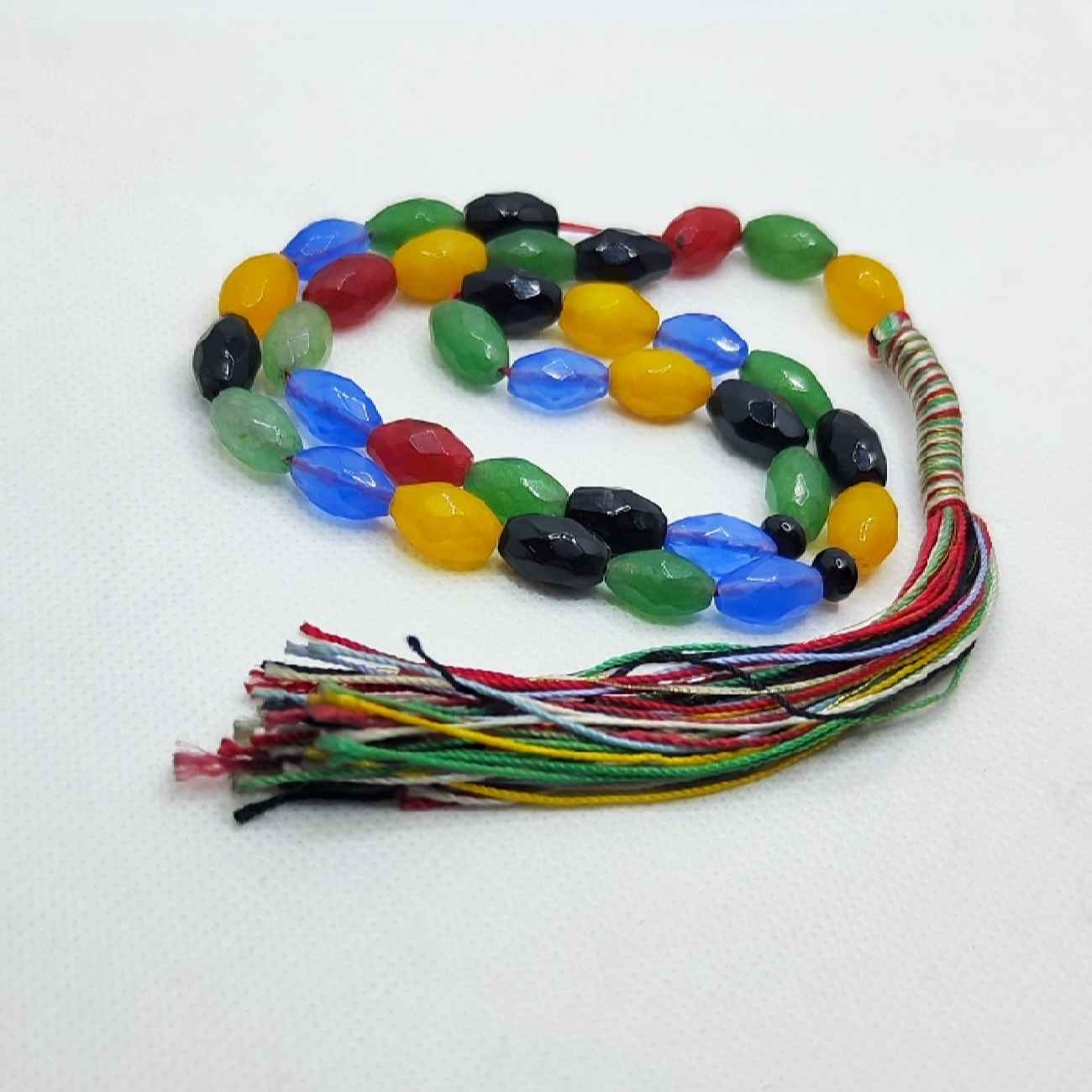 Price and Buy Islamic Agate Rosary Crafted with 33 Prayer Beads Tasbih Colorful - Image 5
