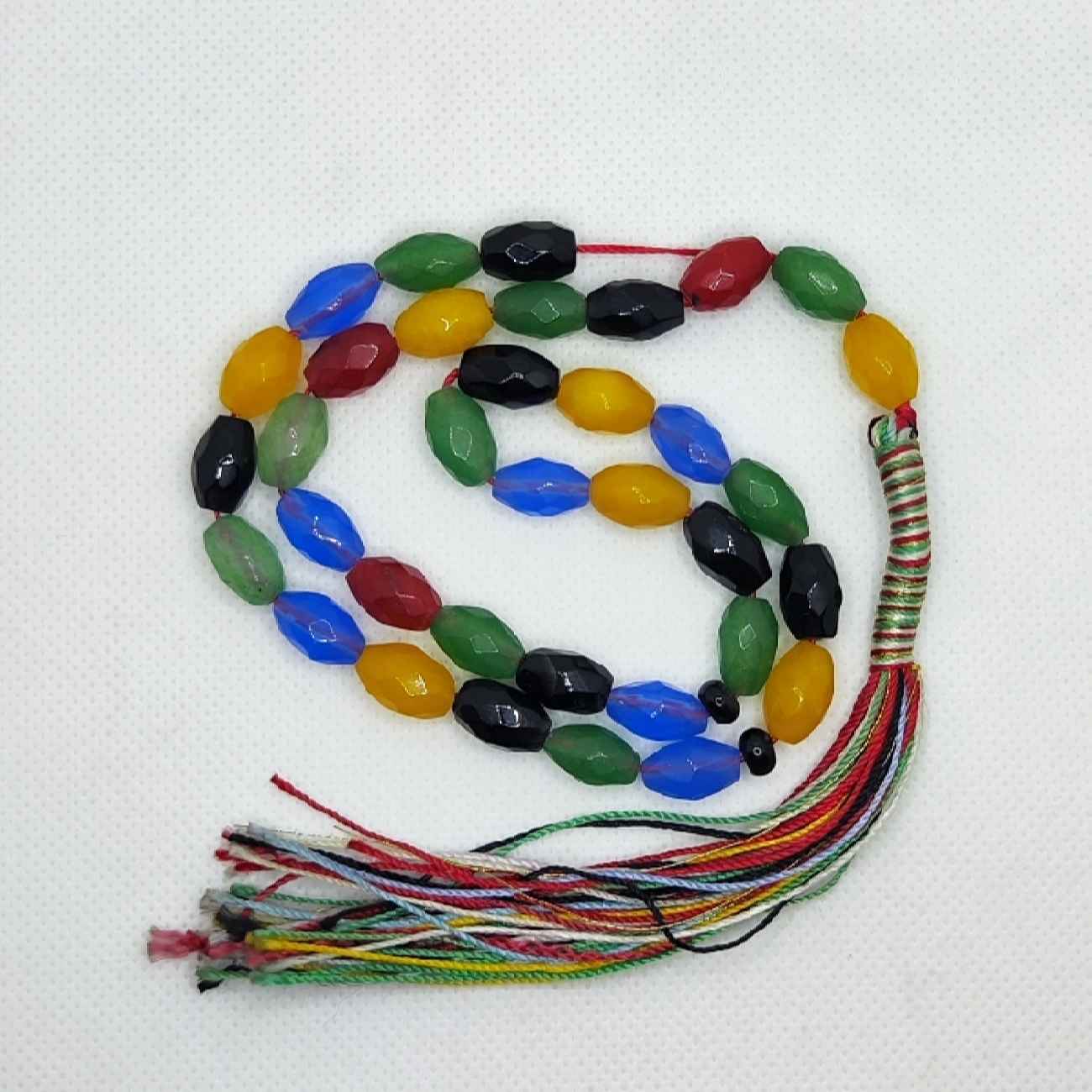 Price and Buy Islamic Agate Rosary Crafted with 33 Prayer Beads Tasbih Colorful - Image 6