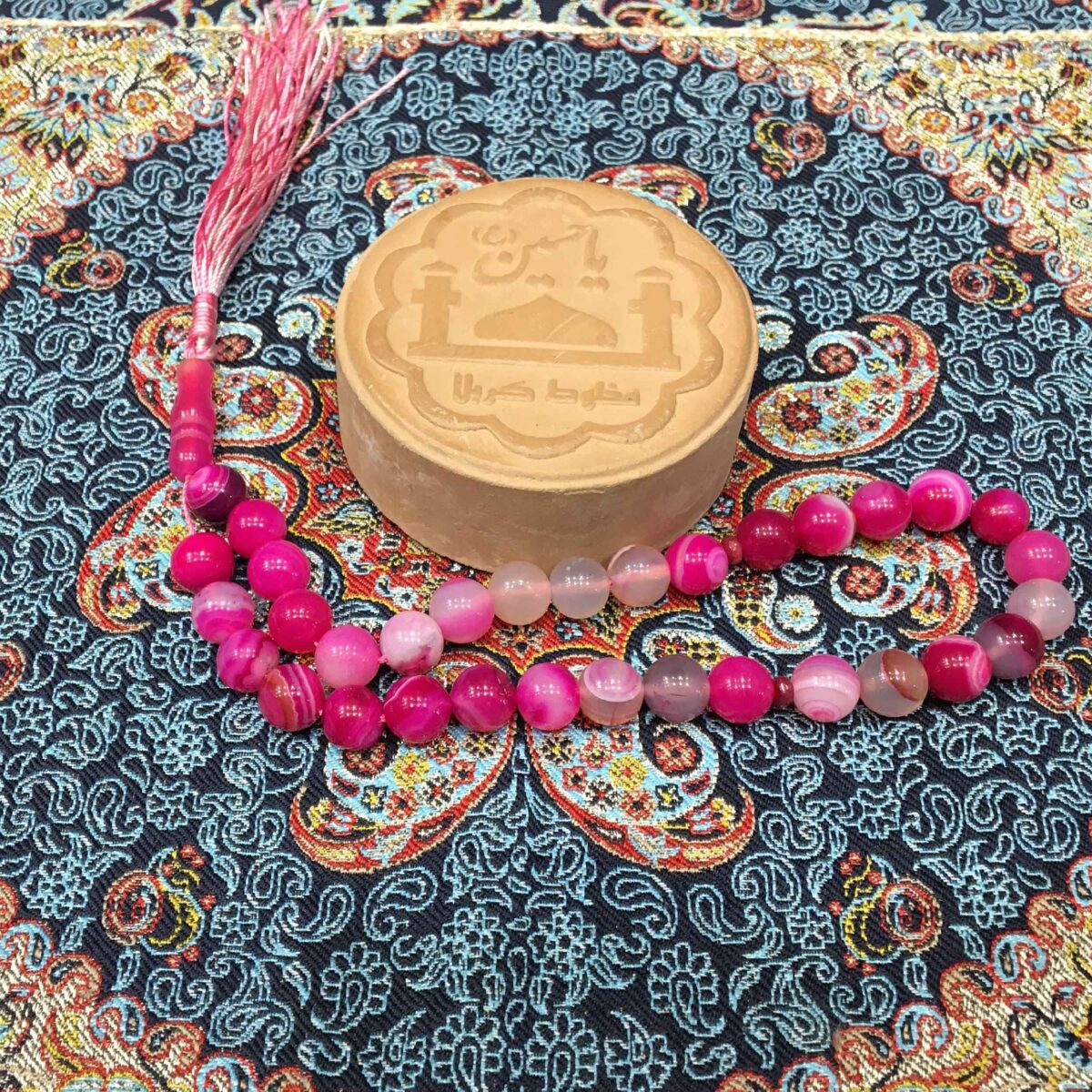 Price and Buy Islamic Agate Rosary Crafted with 33 Prayer Beads Tasbih Red - Image 3