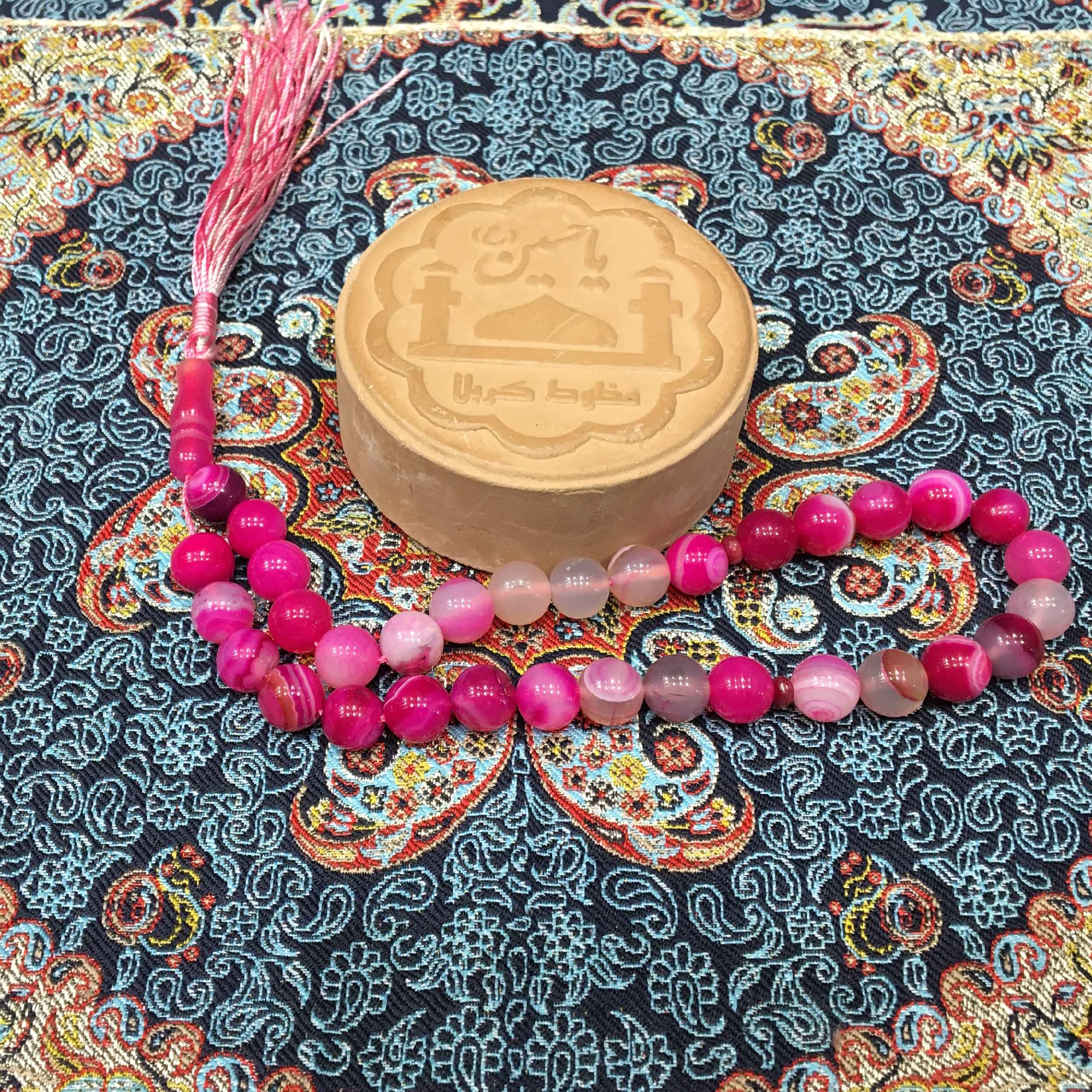 Price and Buy Islamic Agate Rosary Crafted with 33 Prayer Beads Tasbih Red - Image 3