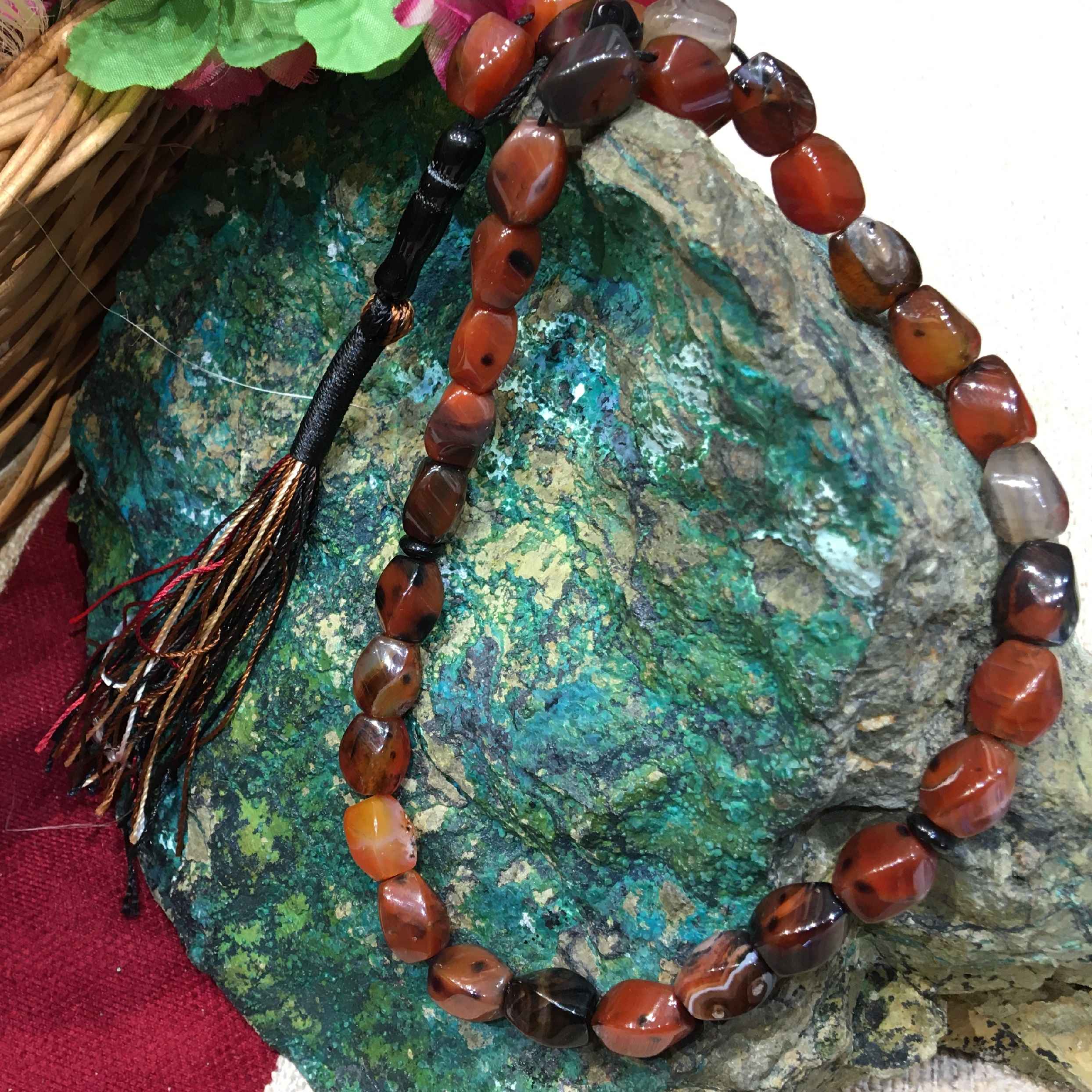 Price and Buy Islamic Agate Rosary Crafted with 33 Prayer Beads Tasbih - Image 3