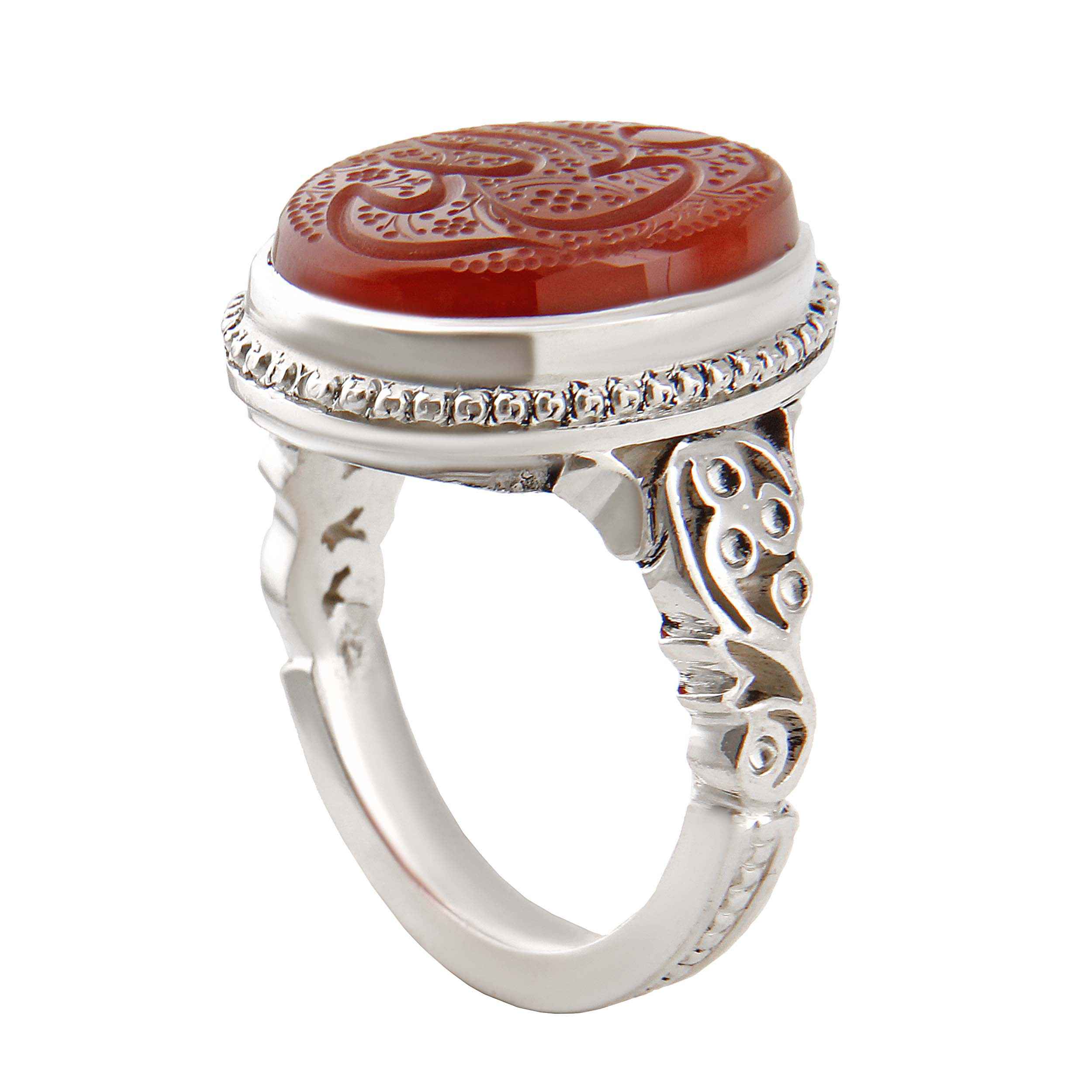 Price and Buy Islamic Agate Silver Ring for Men Elegance Handcrafted Wali Allah