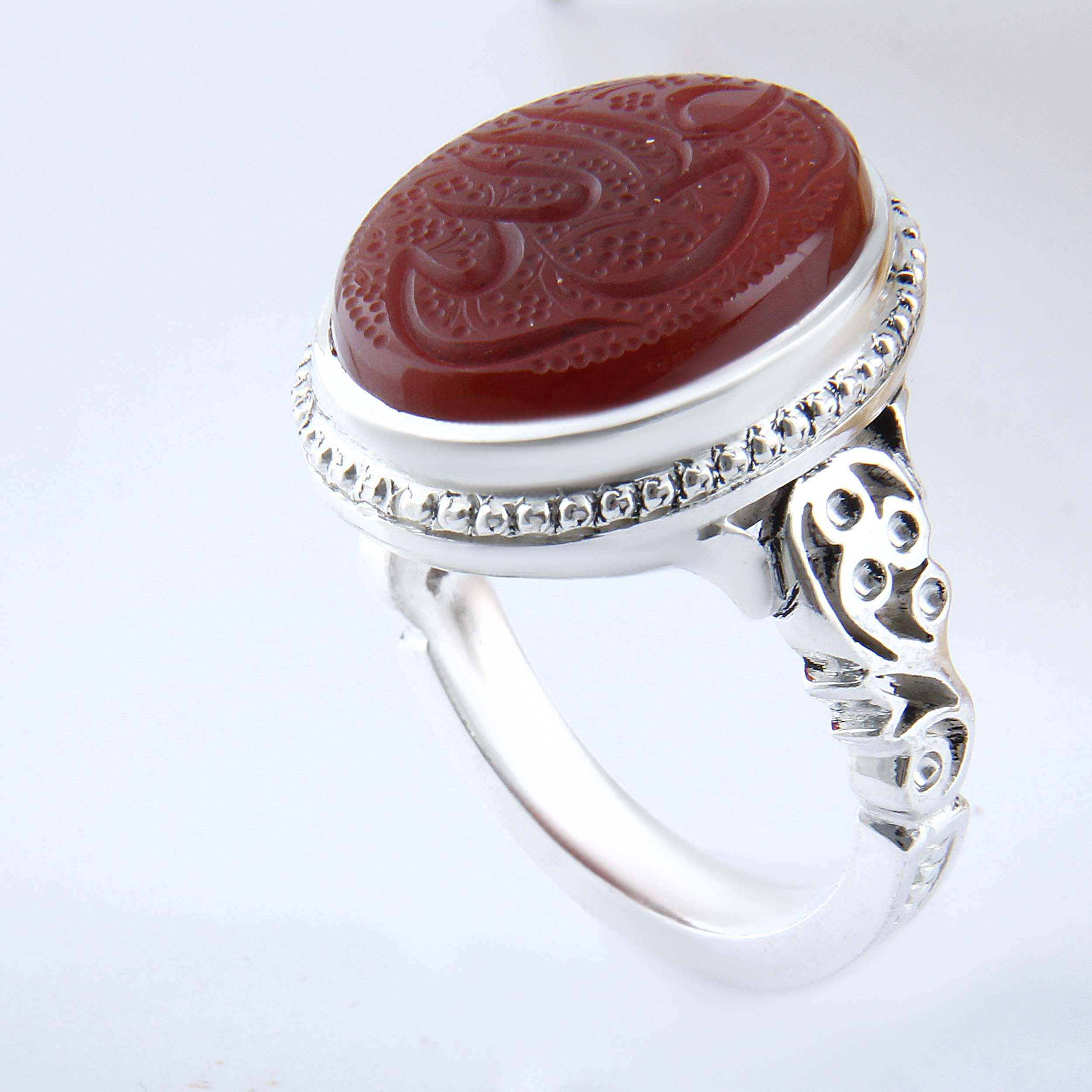 Price and Buy Islamic Agate Silver Ring for Men Elegance Handcrafted Wali Allah - Image 3