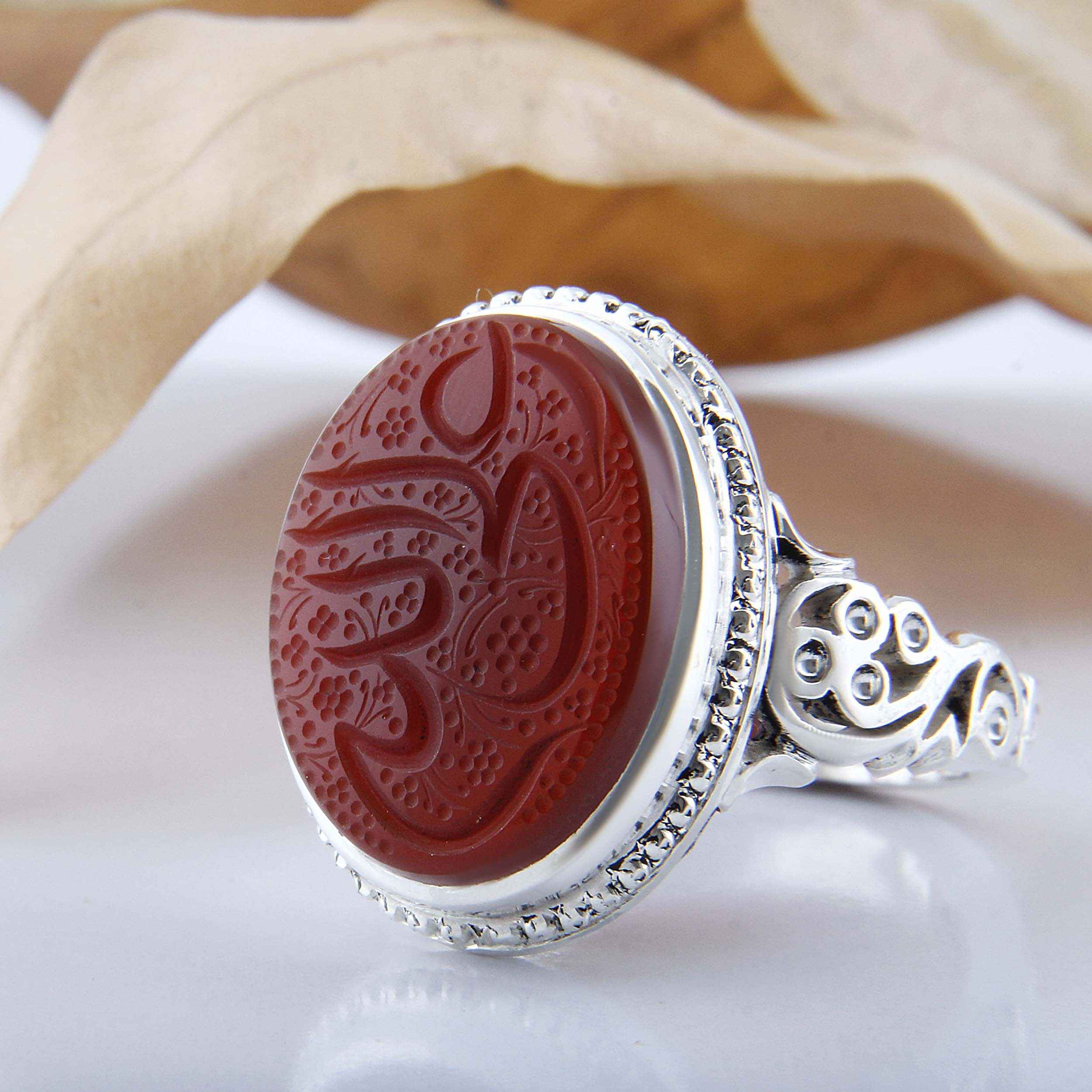 Price and Buy Islamic Agate Silver Ring for Men Elegance Handcrafted Wali Allah - Image 5