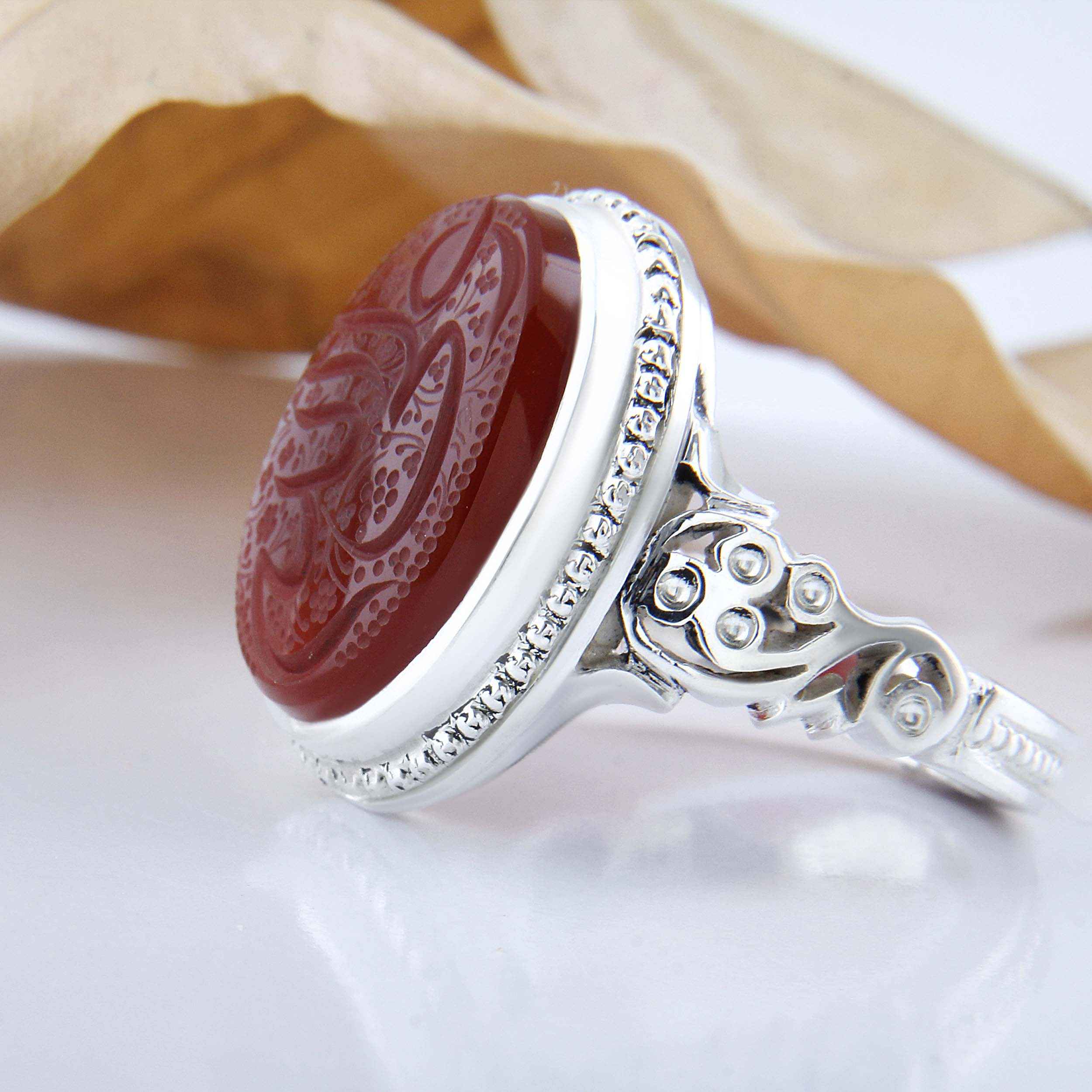 Price and Buy Islamic Agate Silver Ring for Men Elegance Handcrafted Wali Allah - Image 6