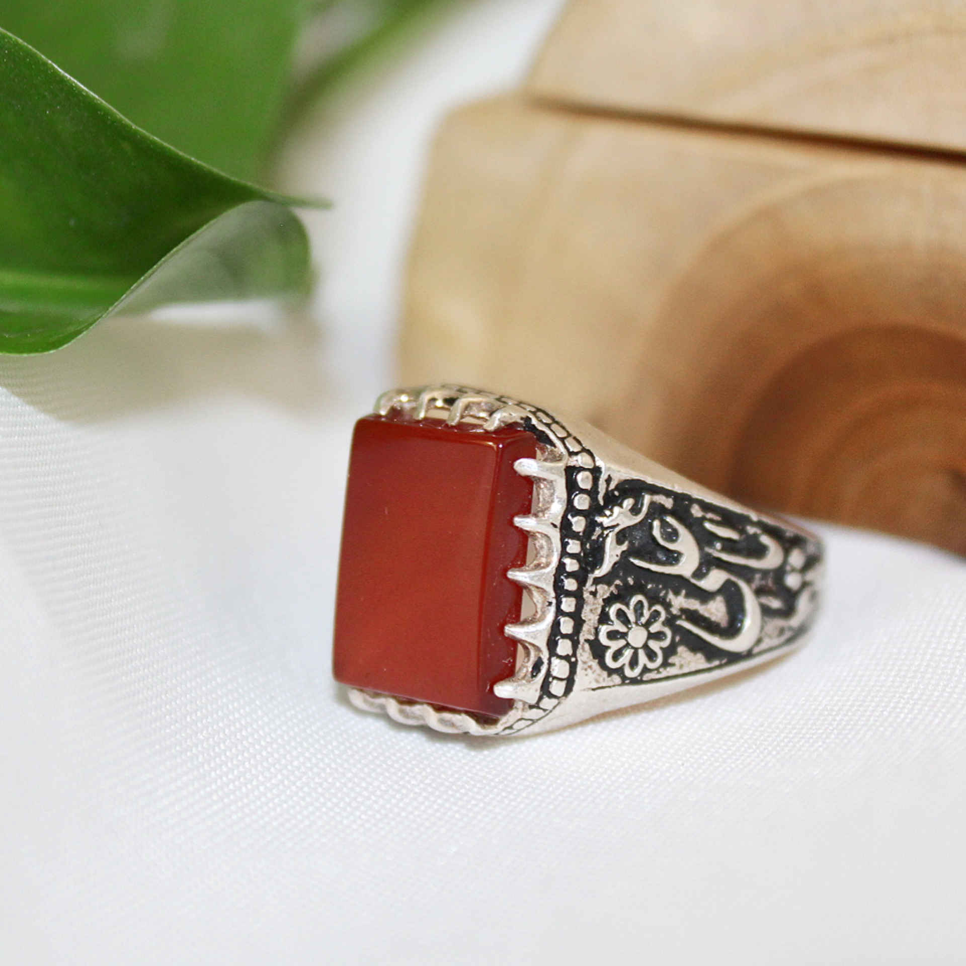 Price and Buy Islamic Agate Silver Ring for Men Elegance Ya Ali - Image 4