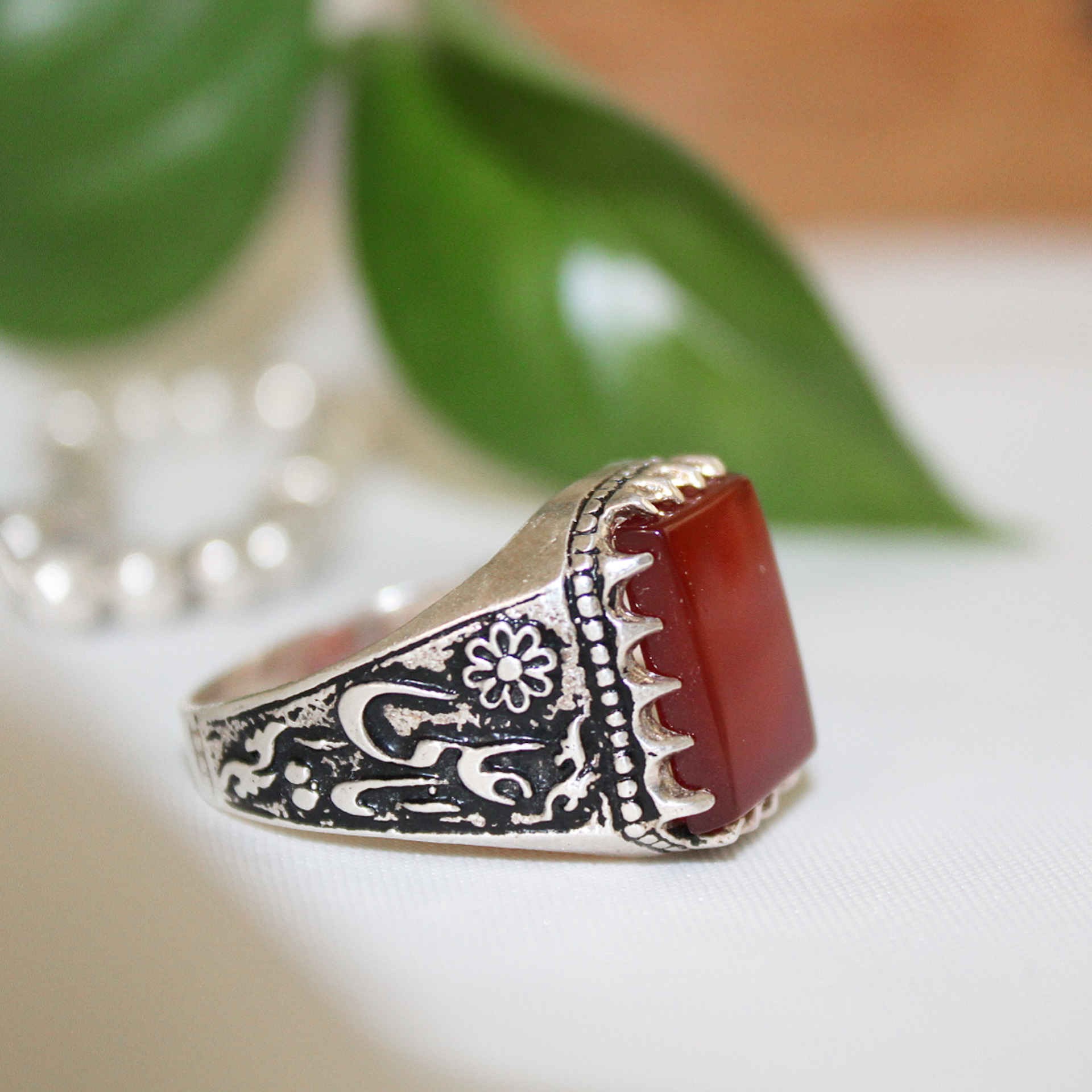 Price and Buy Islamic Agate Silver Ring for Men Elegance Ya Ali - Image 5