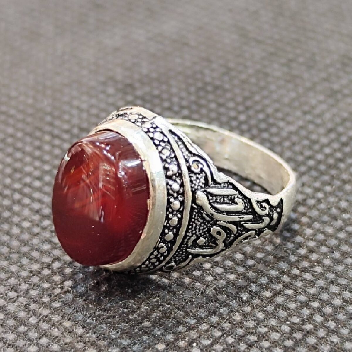 Price and Buy Islamic Agate Silver Ring for Men Elegance Ya Imam Reza - Image 3