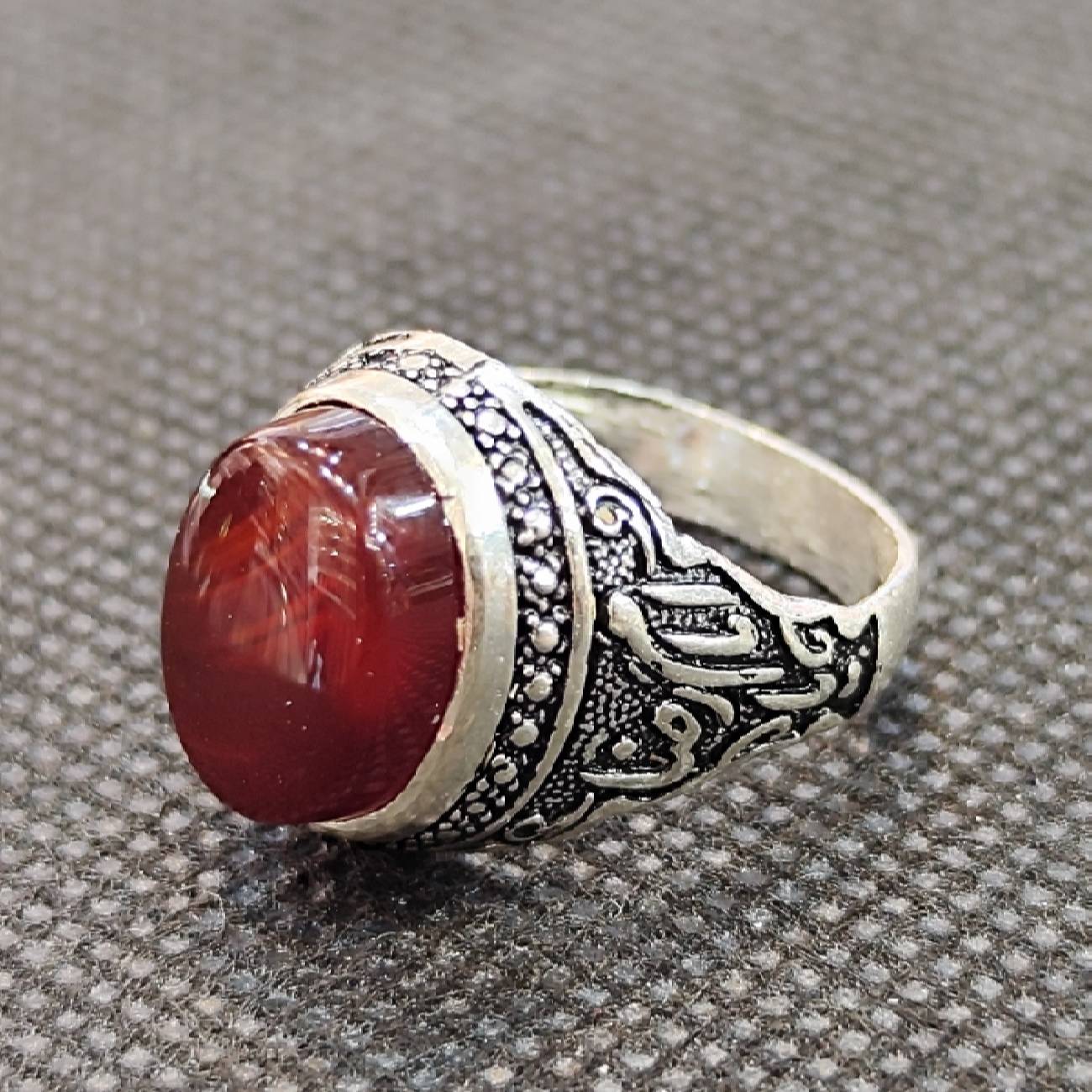 Price and Buy Islamic Agate Silver Ring for Men Elegance Ya Imam Reza - Image 3