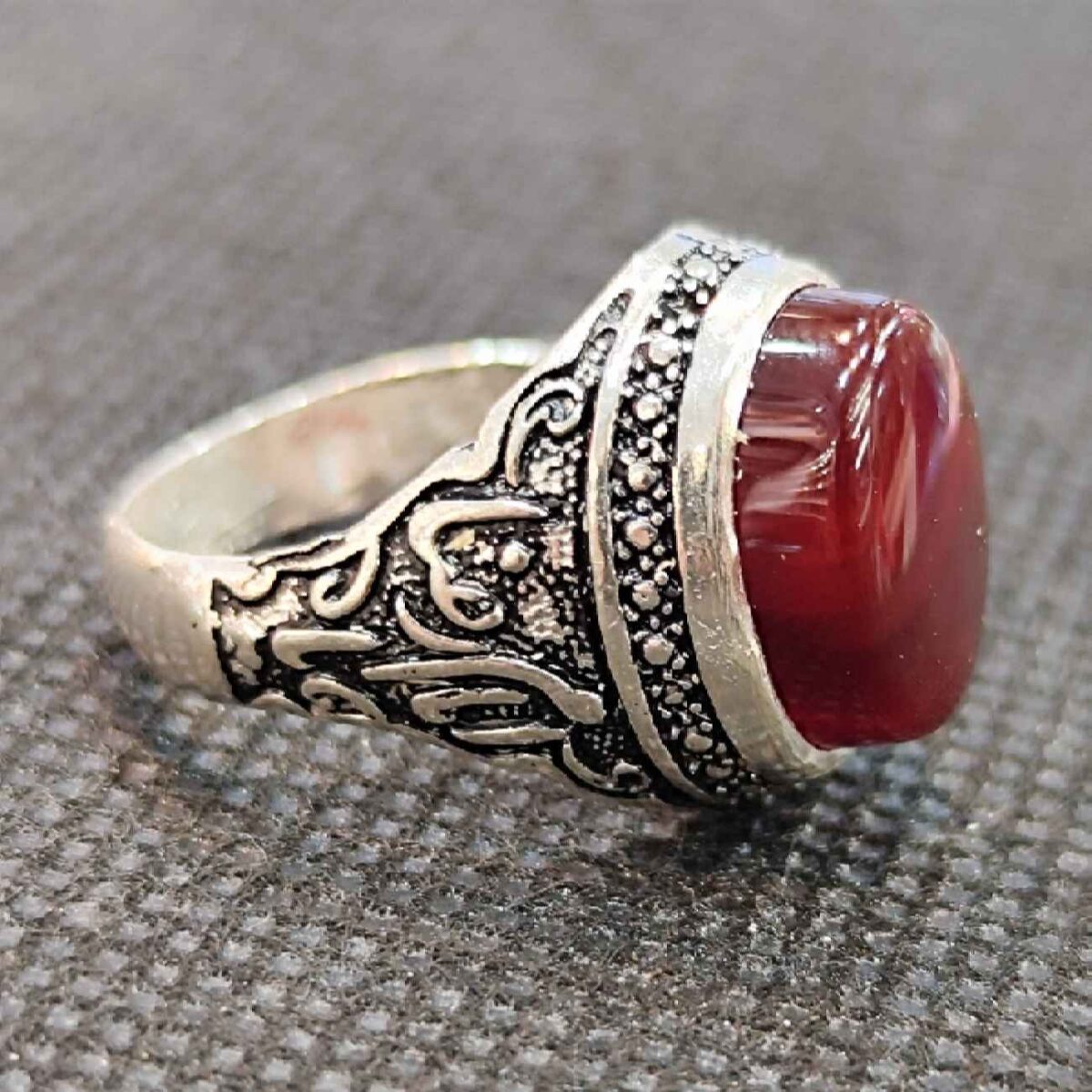 Price and Buy Islamic Agate Silver Ring for Men Elegance Ya Imam Reza - Image 4