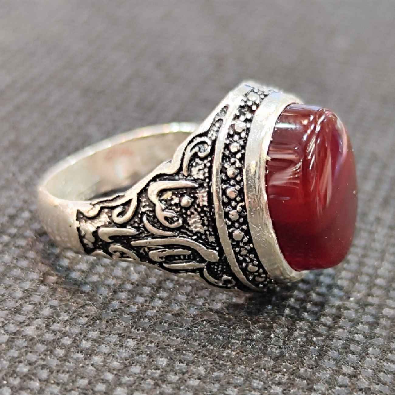 Price and Buy Islamic Agate Silver Ring for Men Elegance Ya Imam Reza - Image 4