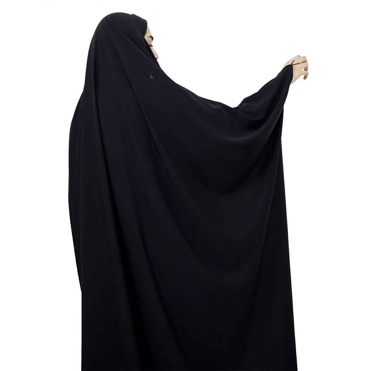 Price and Buy Islamic Arabic Black Chador Abaya Hejab for Women and Praying – Crepe Fabric - Image 3