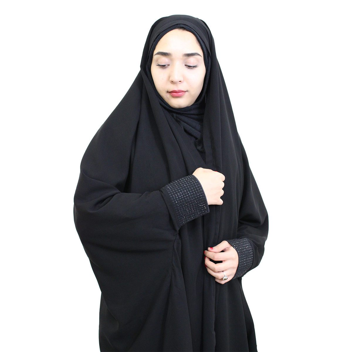 Price and Buy Islamic Arabic Black Chador Abaya Hejab for Women and Praying – Yaman - Image 3