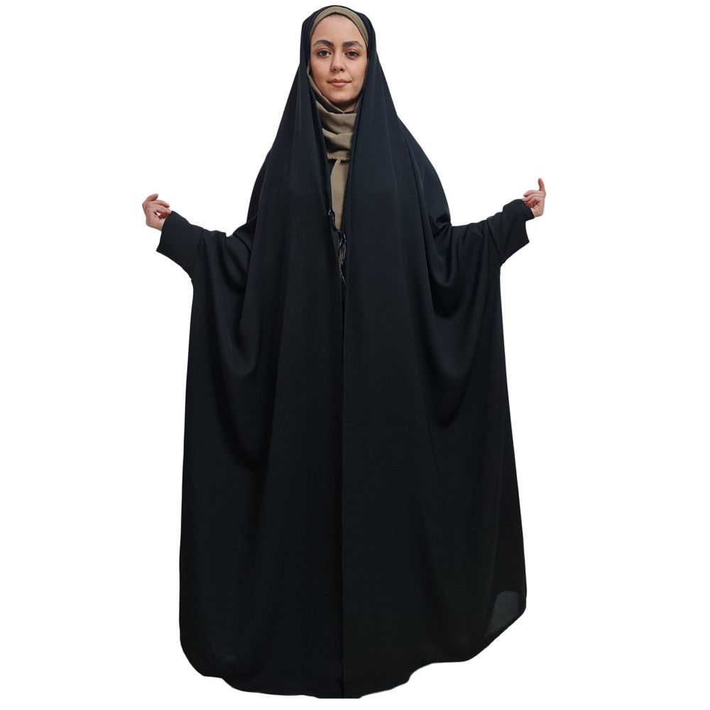 Price and Buy Islamic Arabic Black Chador Abaya Hejab with Sleeves for Women and Praying – Hami - Image 3