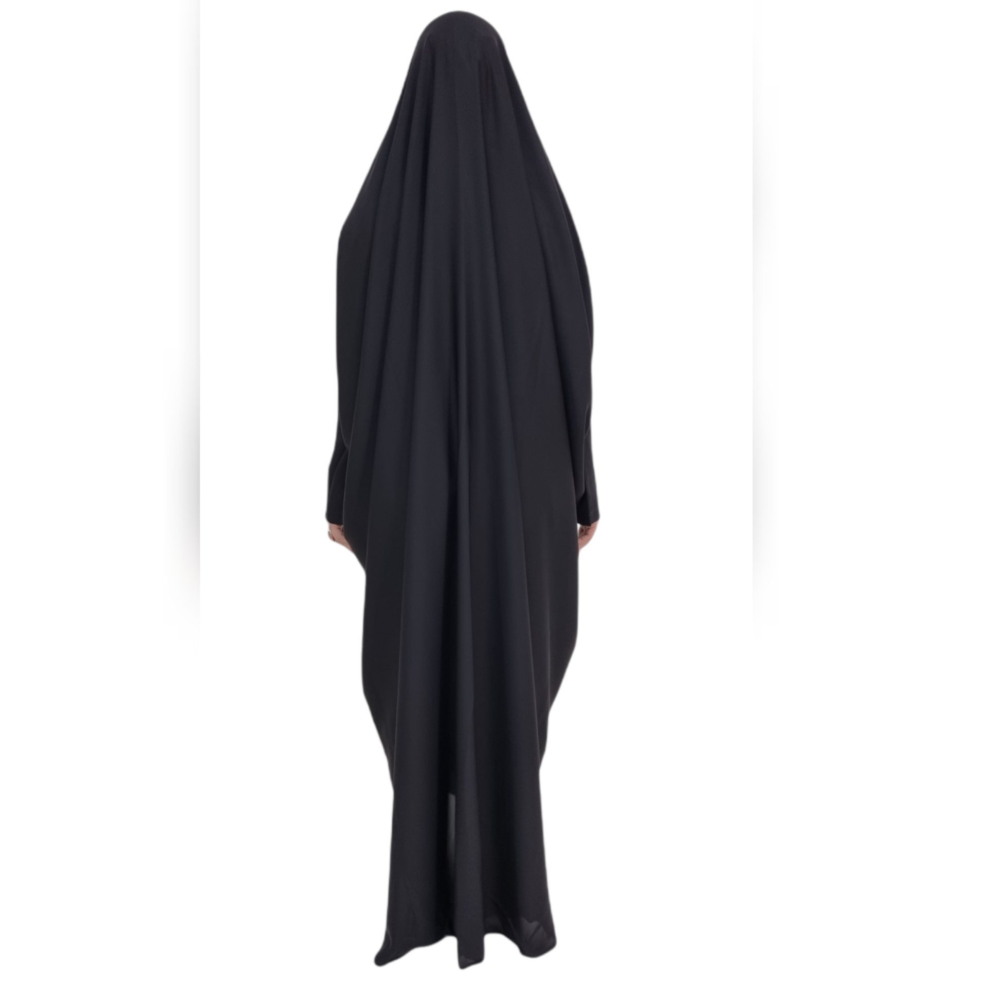 Price and Buy Islamic Arabic Black Chador Abaya Hejab with Sleeves for Women and Praying – Sahar - Image 5