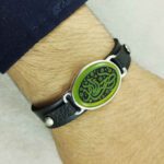Price and Buy Islamic Bracelet in Leather Jade Agate Stone Adjustable for Men - Image 5