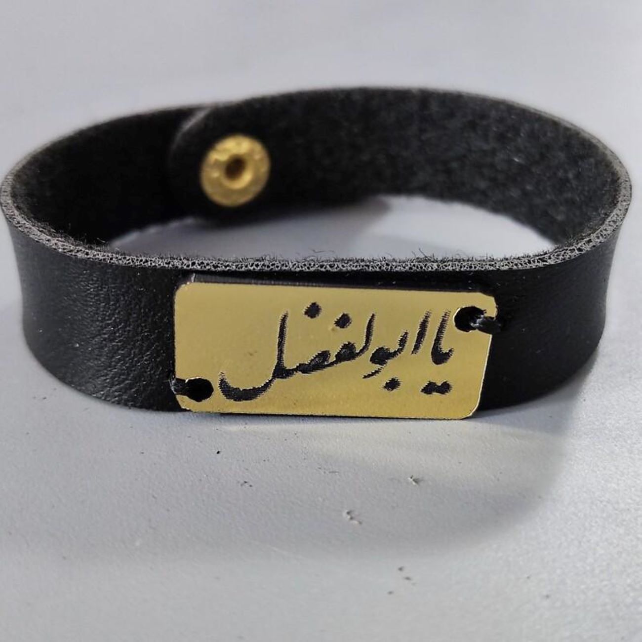 Price and Buy Islamic Bracelet in Leather & Stainless Steel Ya Abalfazl for Men_68ffd61d6a21f.jpeg Price and Buy Islamic Bracelet in Leather & Stainless Steel Ya Abalfazl for Men - Image 1