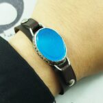 Price and Buy Islamic Bracelet with Leather & Agate Adorned with Ya Aallah - Image 3