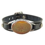 Price and Buy Islamic Bracelet with Leather & Agate Stone Adjustable Ya Zainab E Kubra