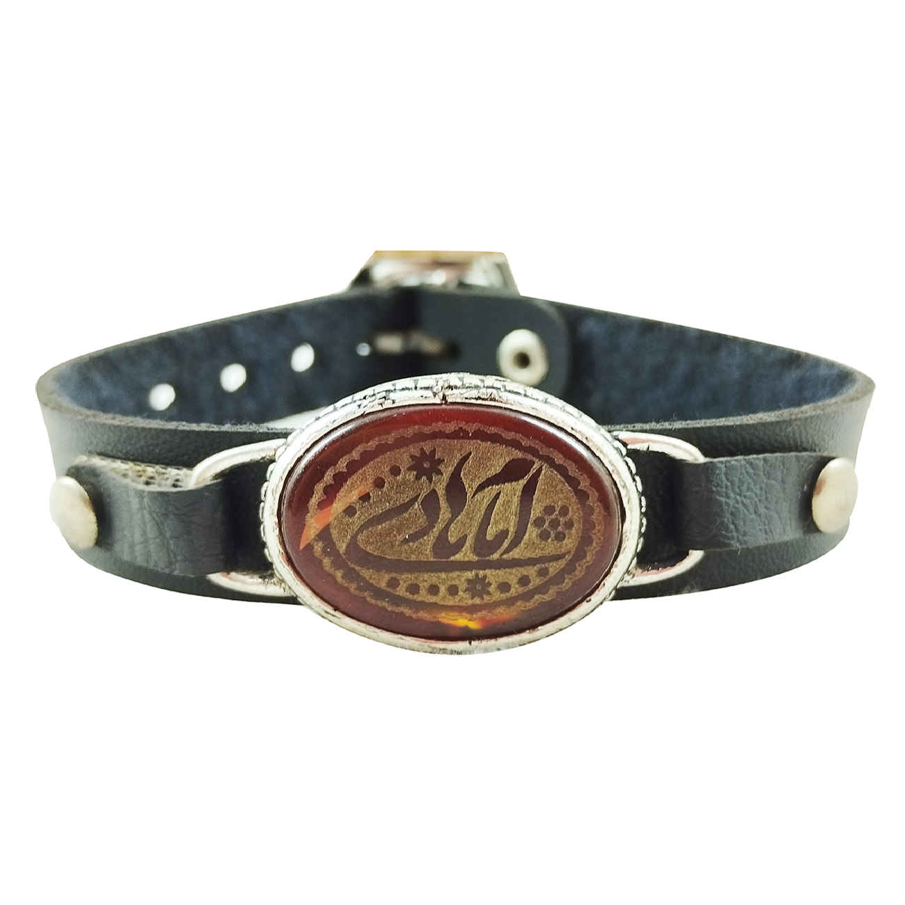 Price and Buy Islamic Bracelet with Leather & Agate Stone for Men_69000e9152377.jpeg Price and Buy Islamic Bracelet with Leather & Agate Stone for Men - Image 1