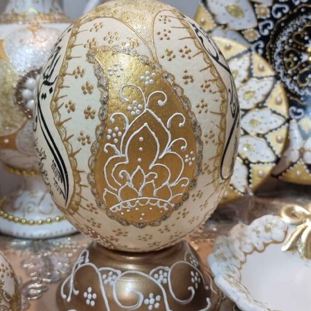 Price and Buy Islamic Decorative Hand Painted Ostrich Egg Shell – Ayatol Korsi - Image 4