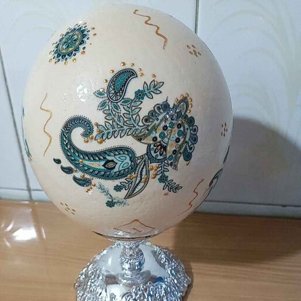 Price and Buy Islamic Decorative Hand Painted Ostrich Egg Shell – Tohid Surah - Image 4