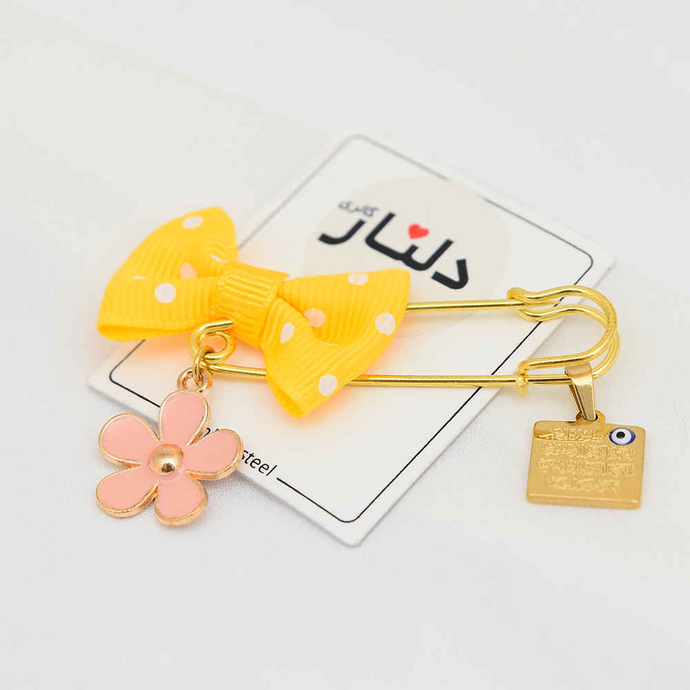 Price and Buy Islamic Golden Safety Pin Brooch for Kids Flower - Image 3