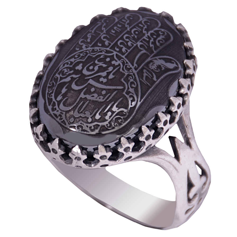 Price and Buy Islamic Hematite Silver Ring Hadid Gemstone for Men Abass