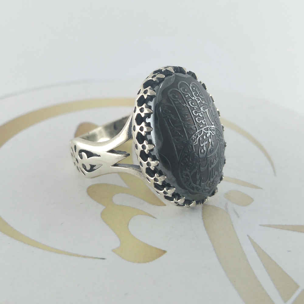 Price and Buy Islamic Hematite Silver Ring Hadid Gemstone for Men Abass - Image 4