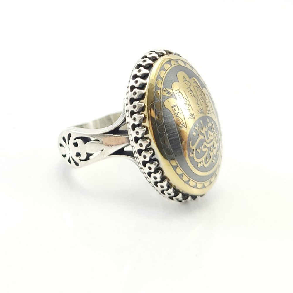 Price and Buy Islamic Hematite Silver Ring Hadid Gemstone for Men Alabbas - Image 3