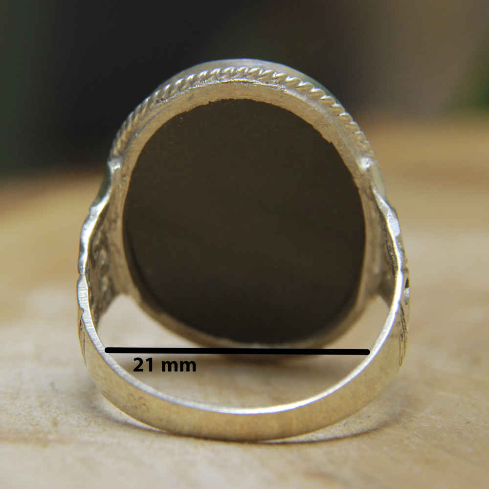 Price and Buy Islamic Hematite Silver Ring Hadid Gemstone for Men Asil - Image 3