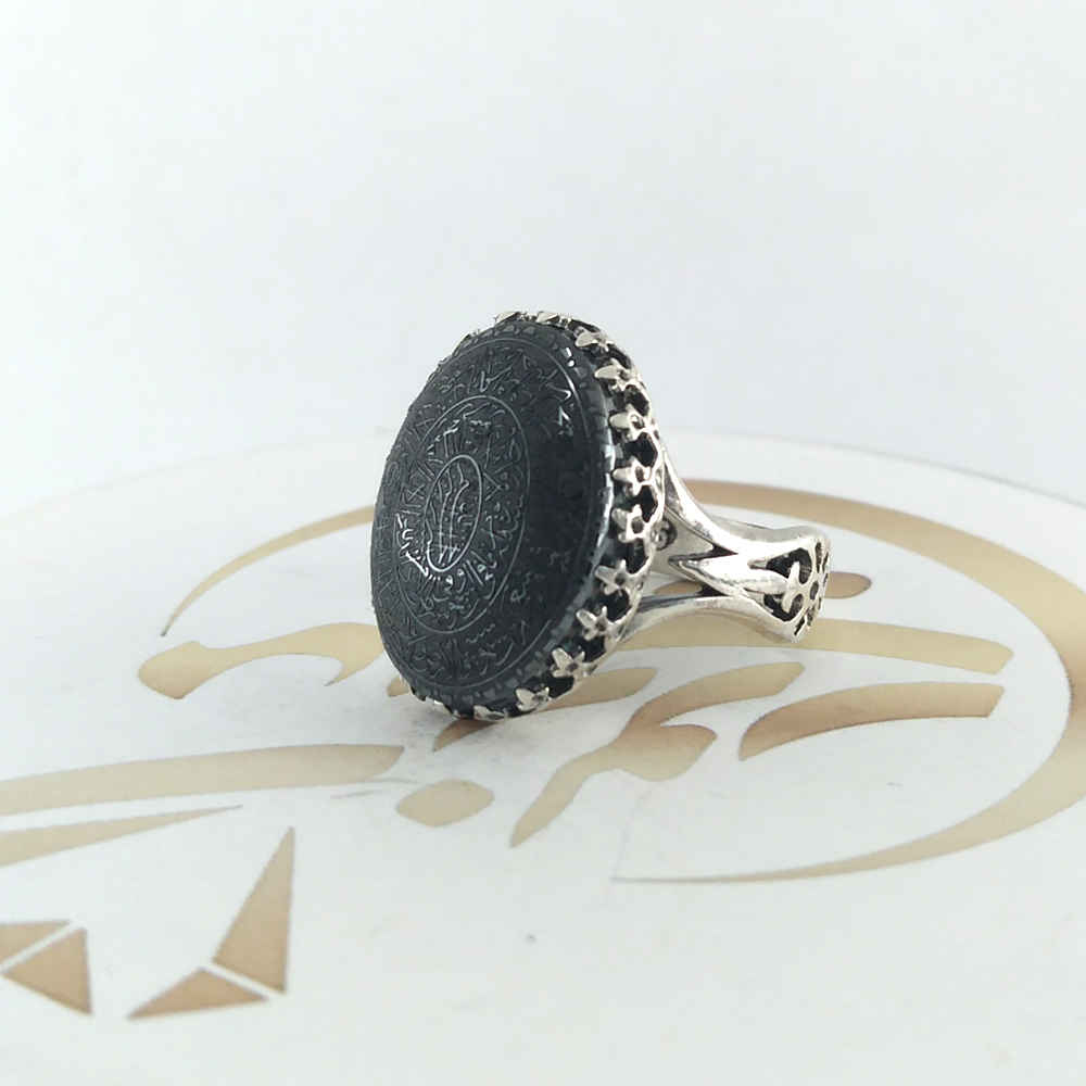 Price and Buy Islamic Hematite Silver Ring Hadid Gemstone for Men Ayatulkorsi - Image 4
