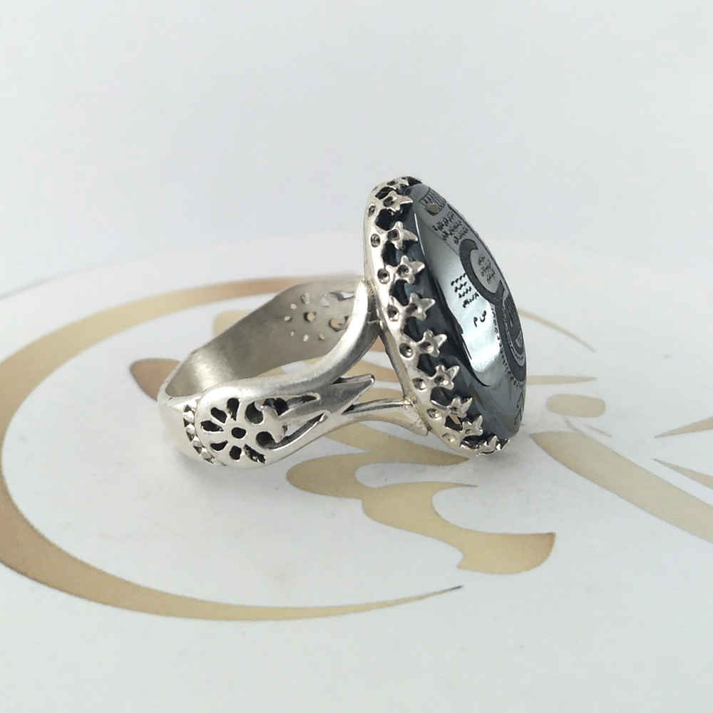Price and Buy Islamic Hematite Silver Ring Hadid Gemstone for Men Eyn Ali - Image 3